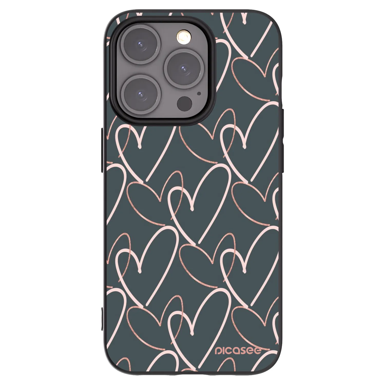 Picasee silikonowe czarne etui na Apple iPhone 15 Pro - Lots of love