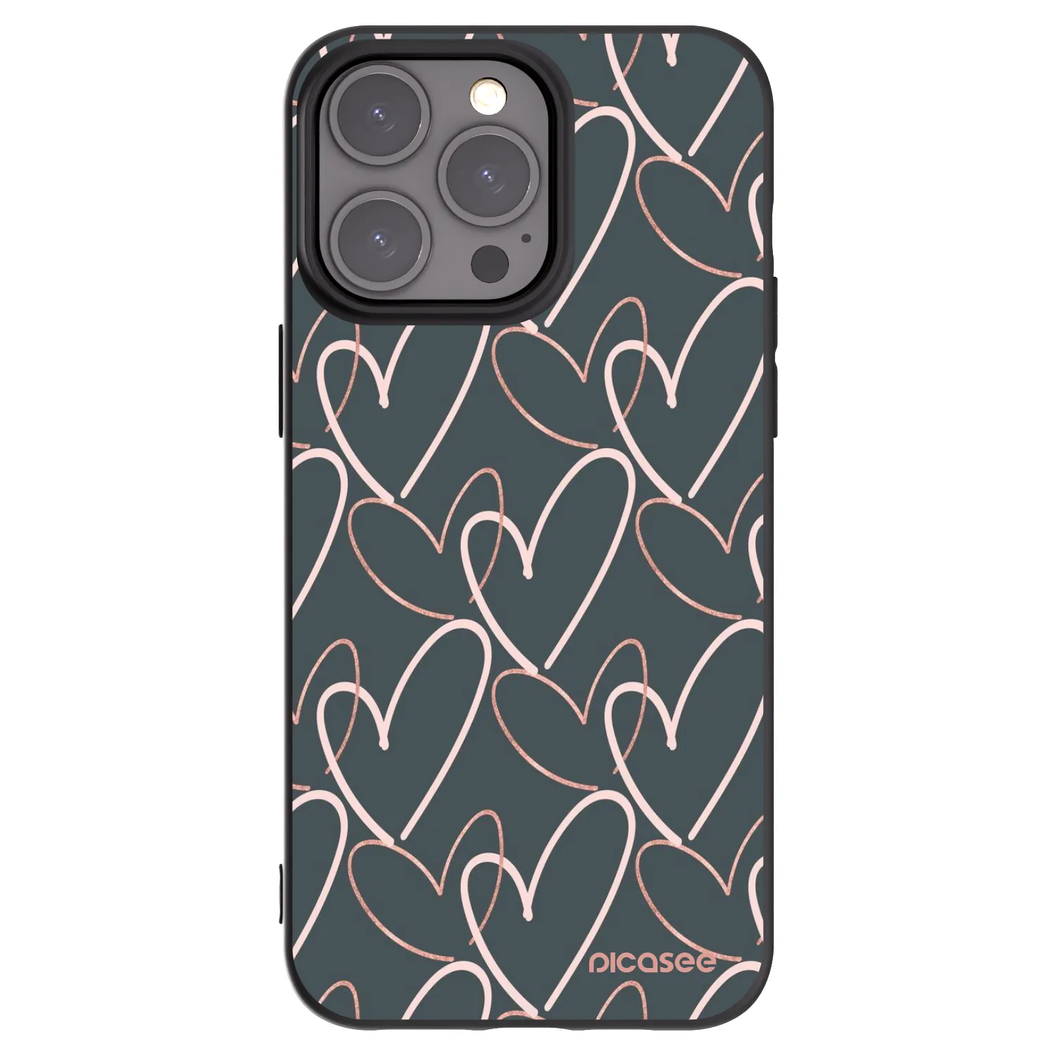 Picasee silikonowe czarne etui na Apple iPhone 15 Pro Max - Lots of love