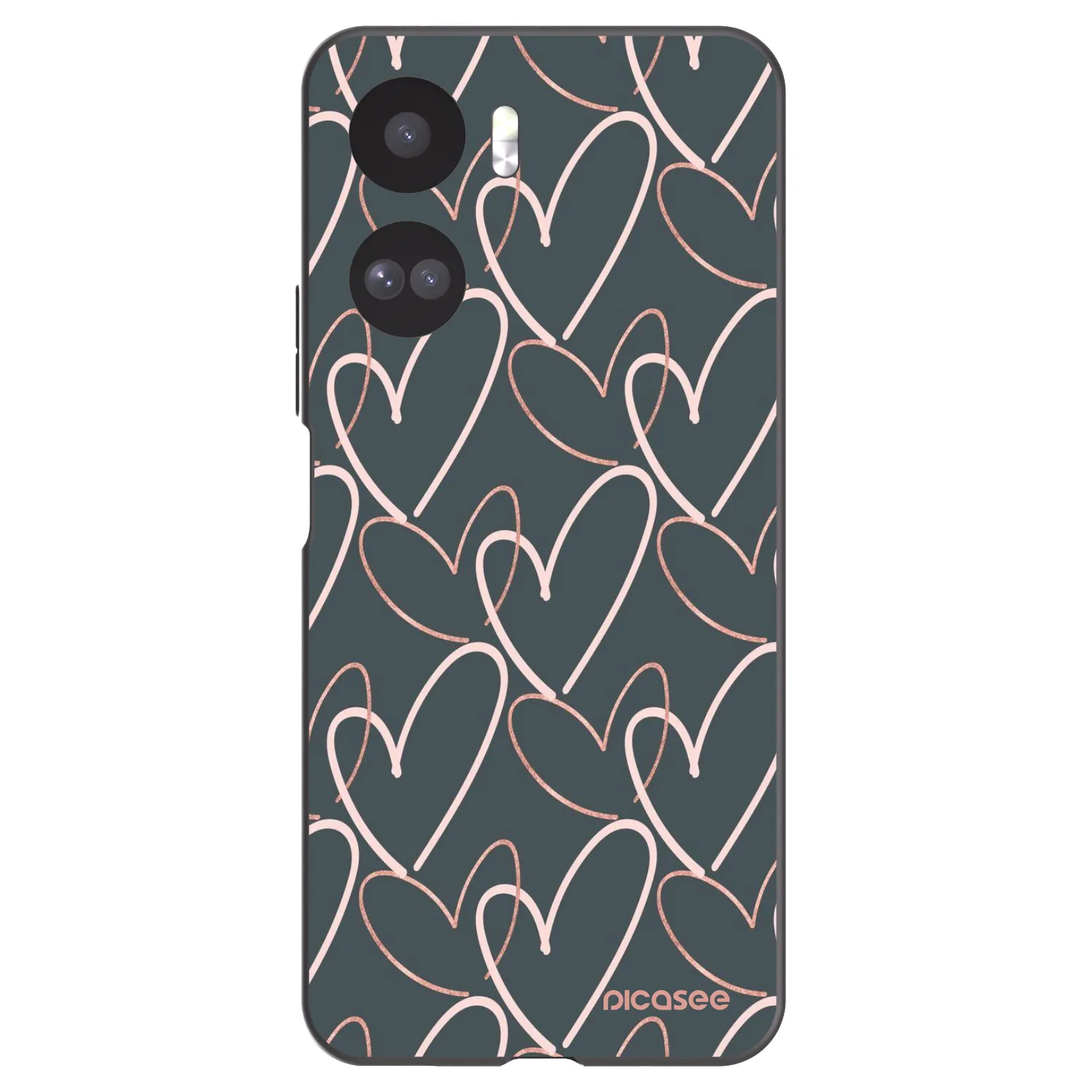 Picasee silikonowe czarne etui na Honor 90 Lite 5G - Lots of love