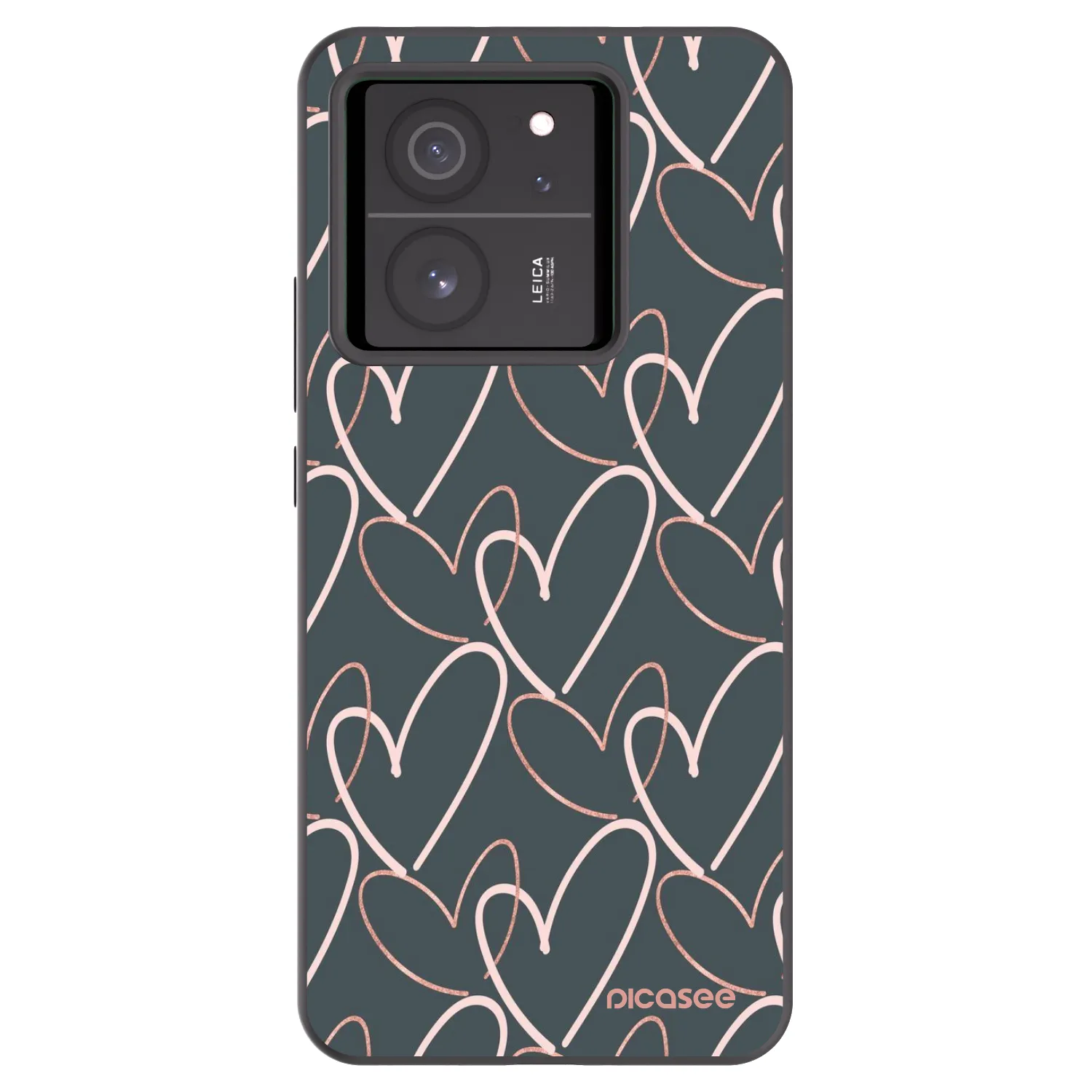 Picasee silikonowe czarne etui na Xiaomi 13T - Lots of love
