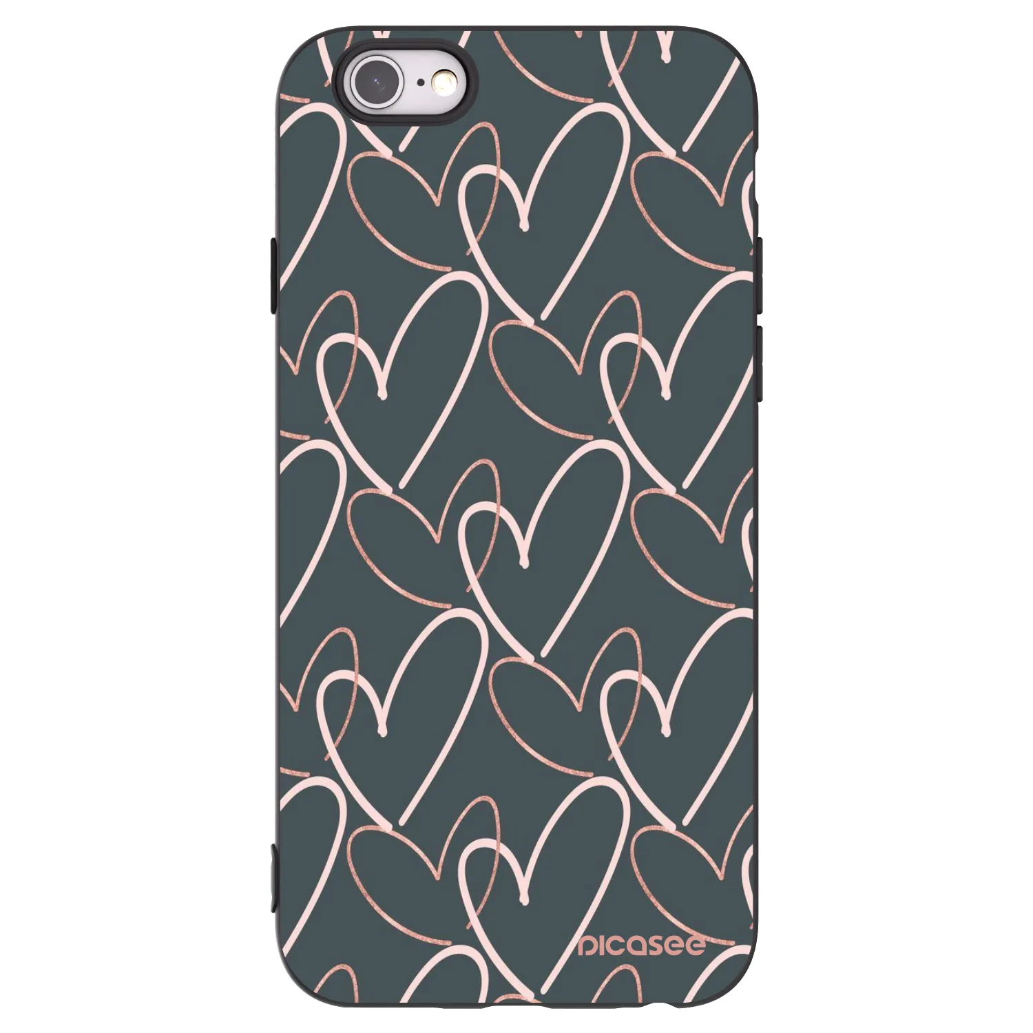 Picasee silikonowe czarne etui na Apple iPhone 6/6S - Lots of love