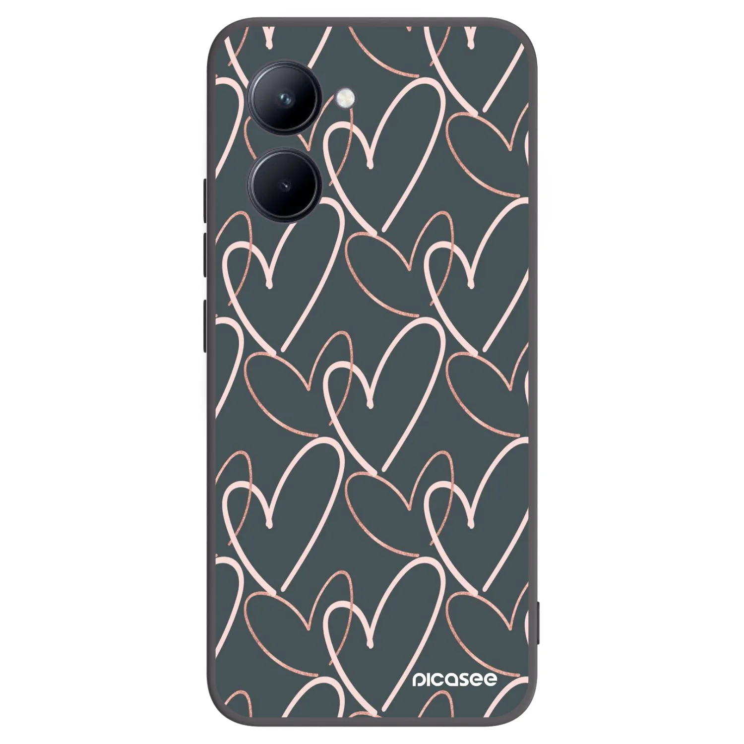 Picasee silikonowe czarne etui na Realme C33 (2023) - Lots of love