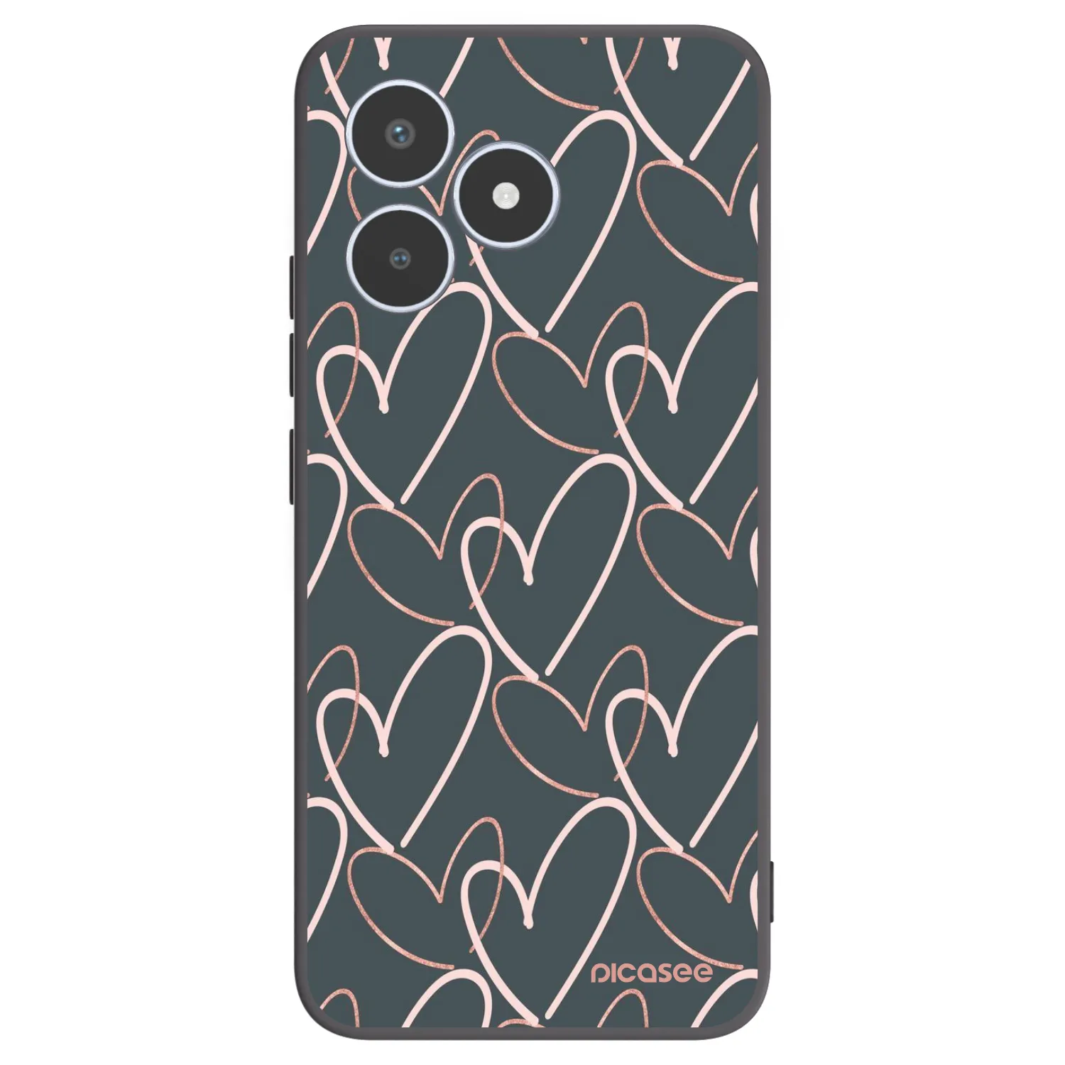 Picasee silikonowe czarne etui na Realme C53 - Lots of love
