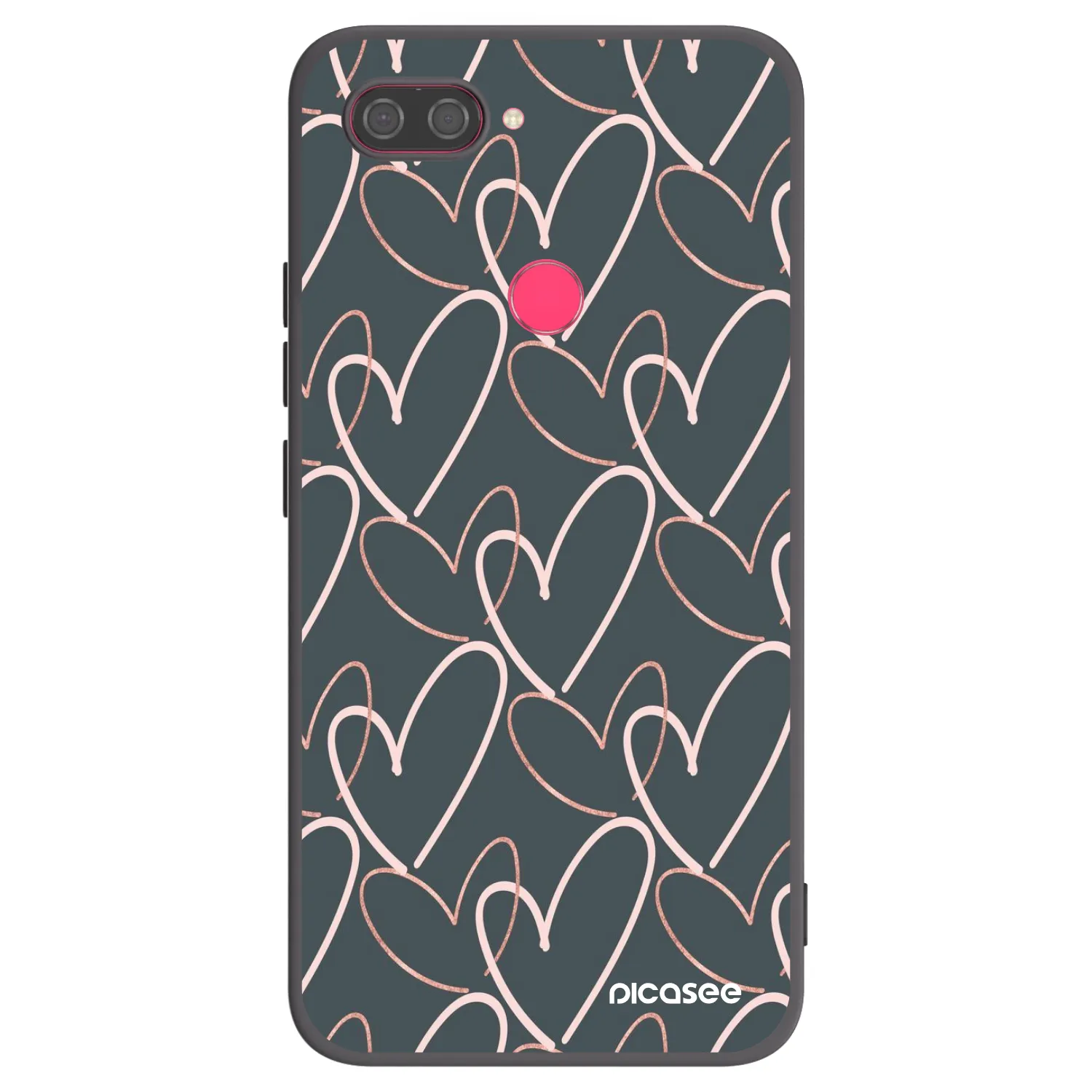 Picasee silikonowe czarne etui na Xiaomi Mi 8 Lite - Lots of love