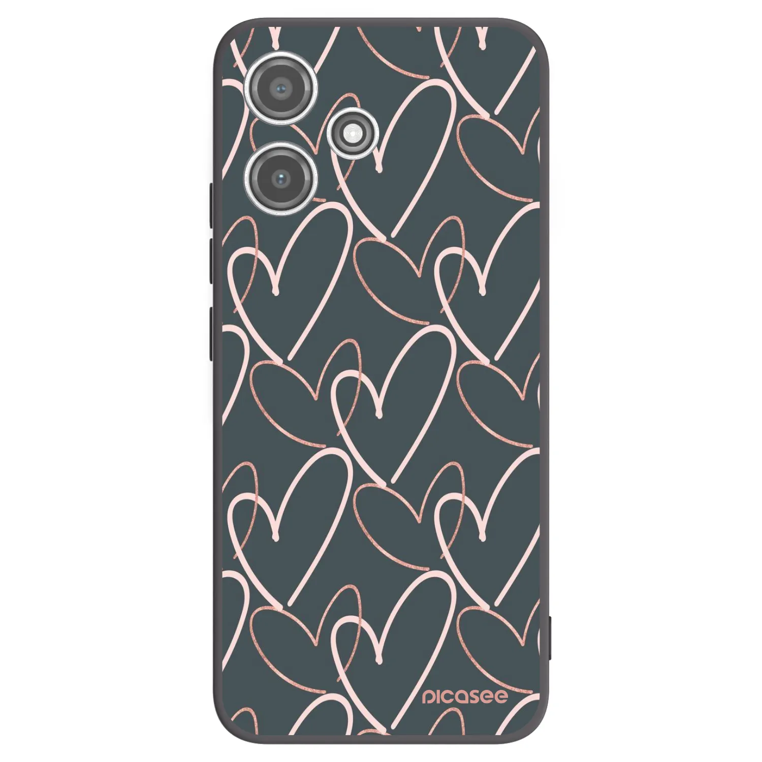 Picasee silikonowe czarne etui na Xiaomi Redmi 12 5G - Lots of love