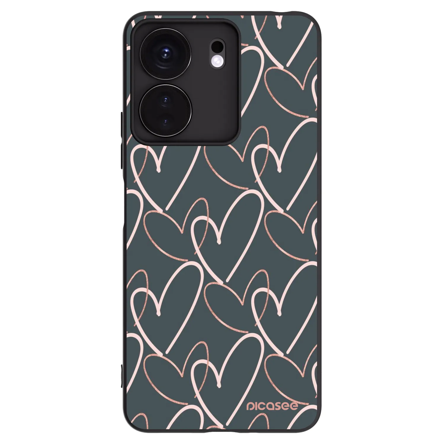 Picasee silikonowe czarne etui na Xiaomi Redmi 13C 4G - Lots of love