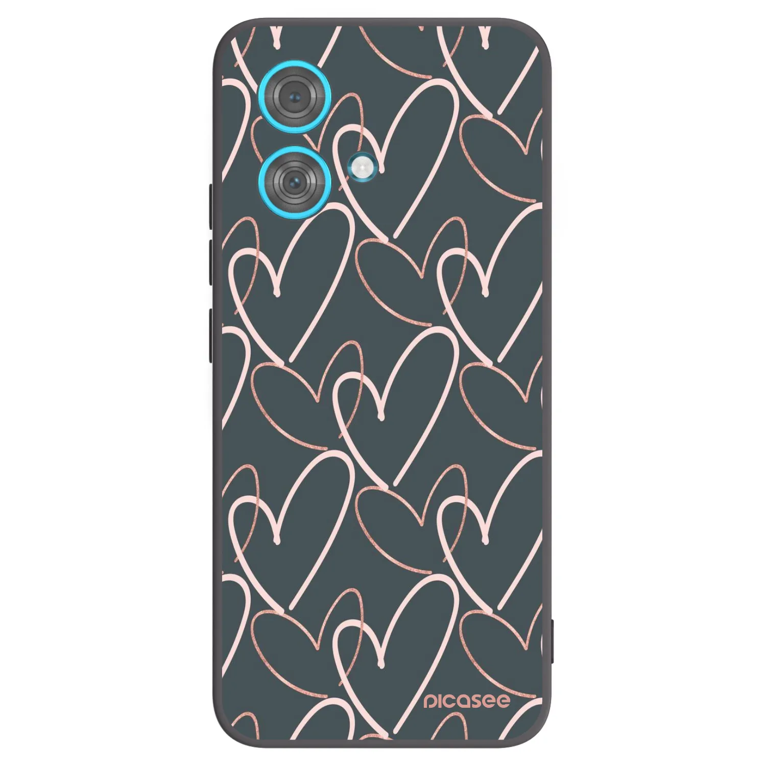 Picasee silikonowe czarne etui na Motorola Edge 40 Neo - Lots of love