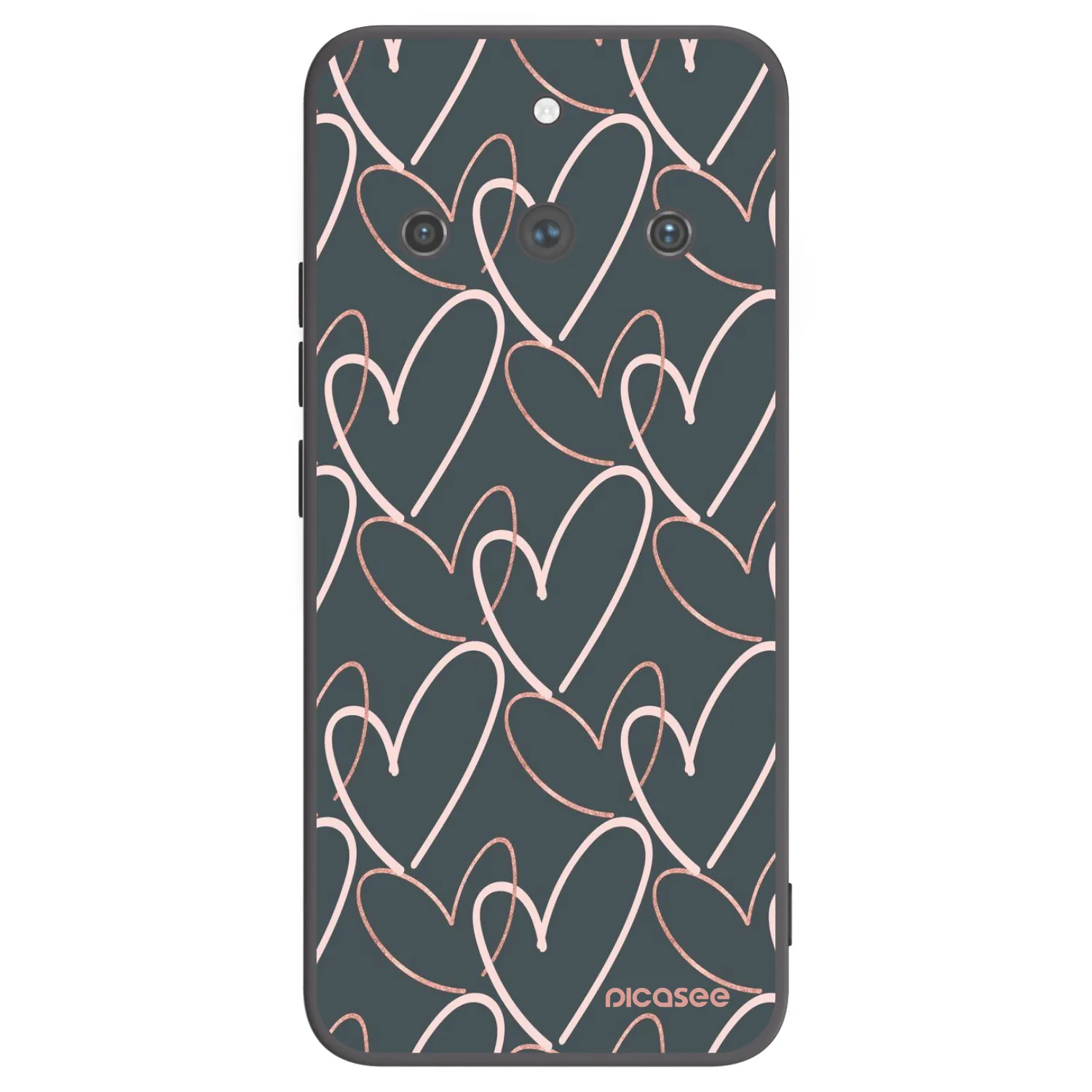 Picasee silikonowe czarne etui na Realme 11 Pro+ - Lots of love