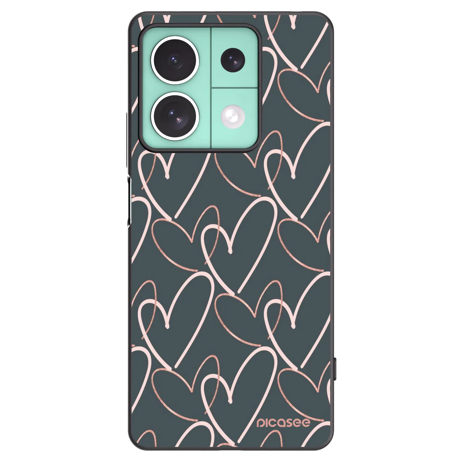Picasee silikonowe czarne etui na Xiaomi Redmi Note 13 5G - Lots of love