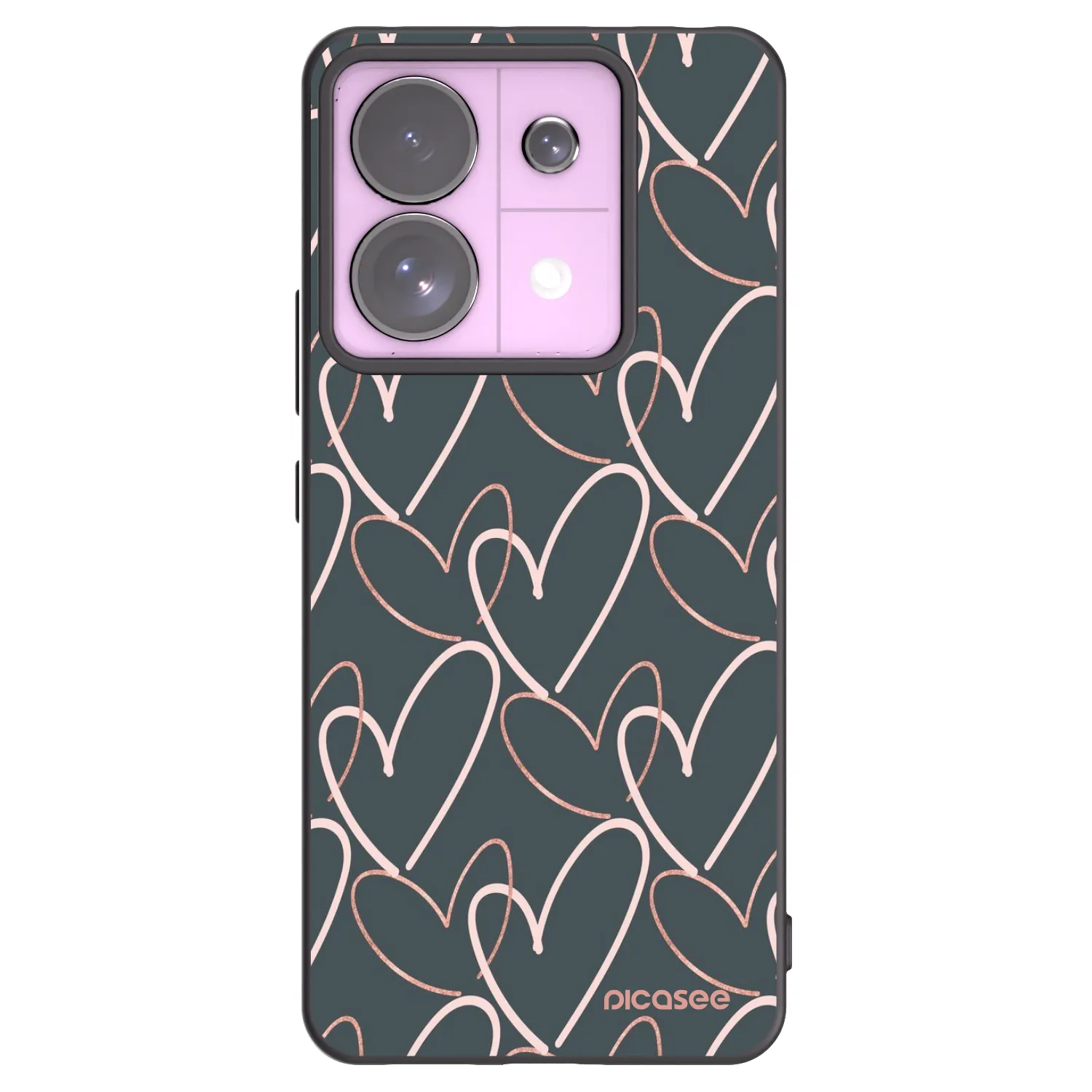 Picasee silikonowe czarne etui na Xiaomi Redmi Note 13 Pro 5G - Lots of love