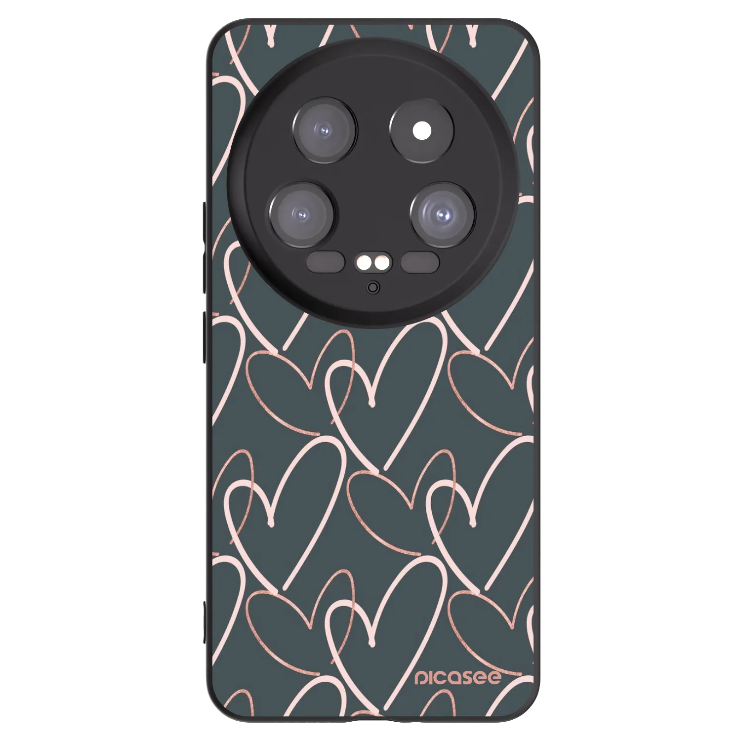 Picasee silikonowe czarne etui na Xiaomi 14 Ultra - Lots of love