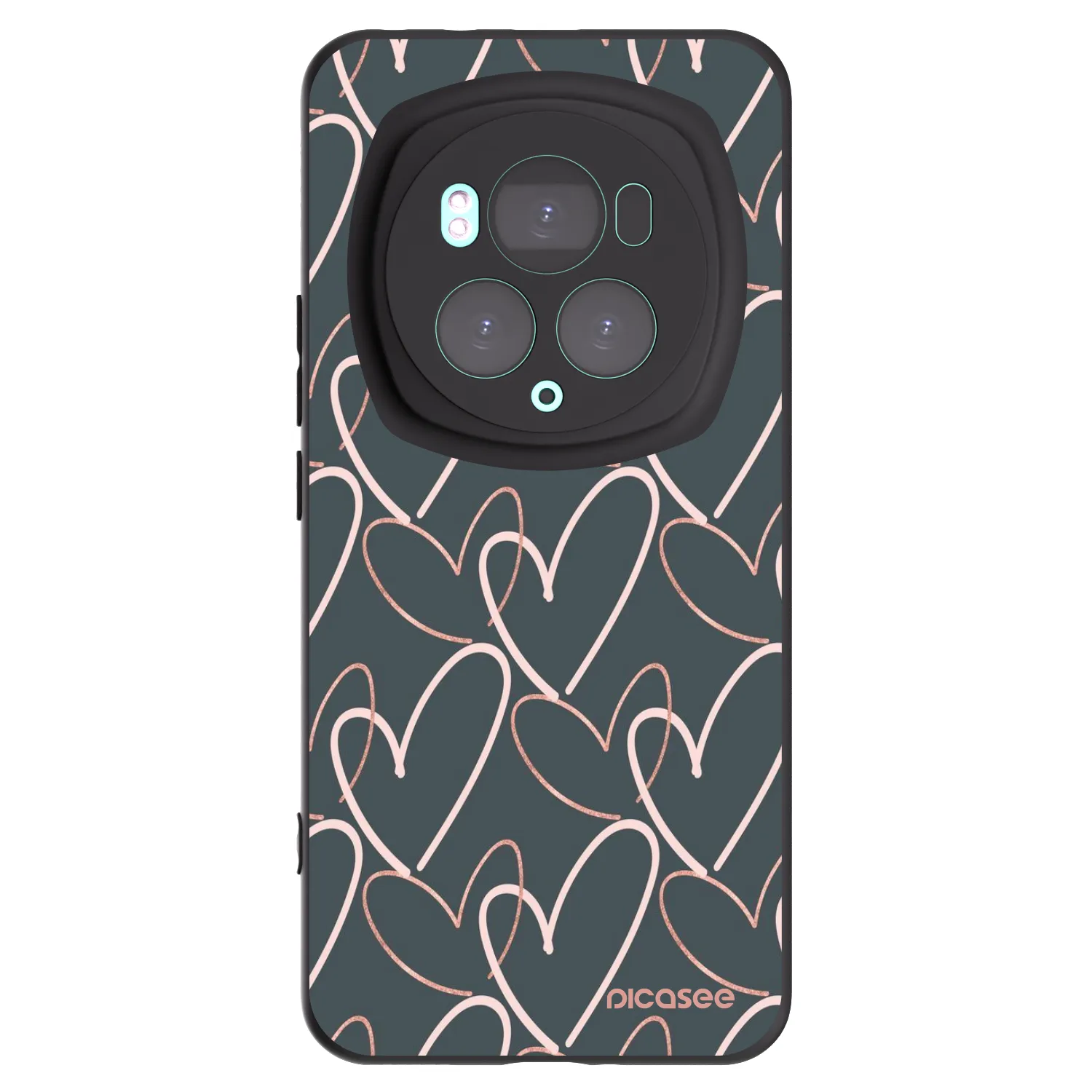 Picasee silikonowe czarne etui na Honor Magic6 Pro - Lots of love