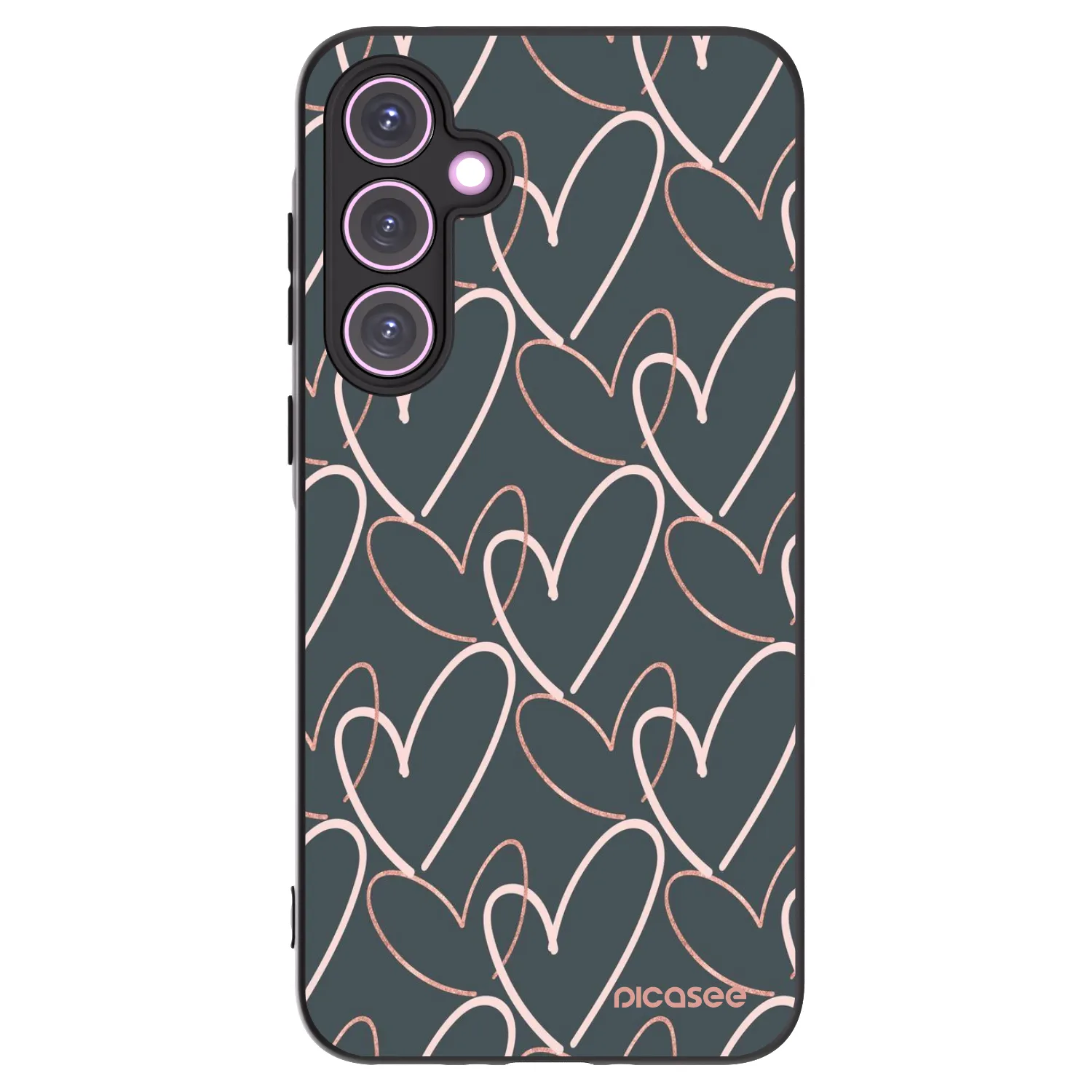 Picasee silikonowe czarne etui na Samsung Galaxy A35 5G A356B - Lots of love