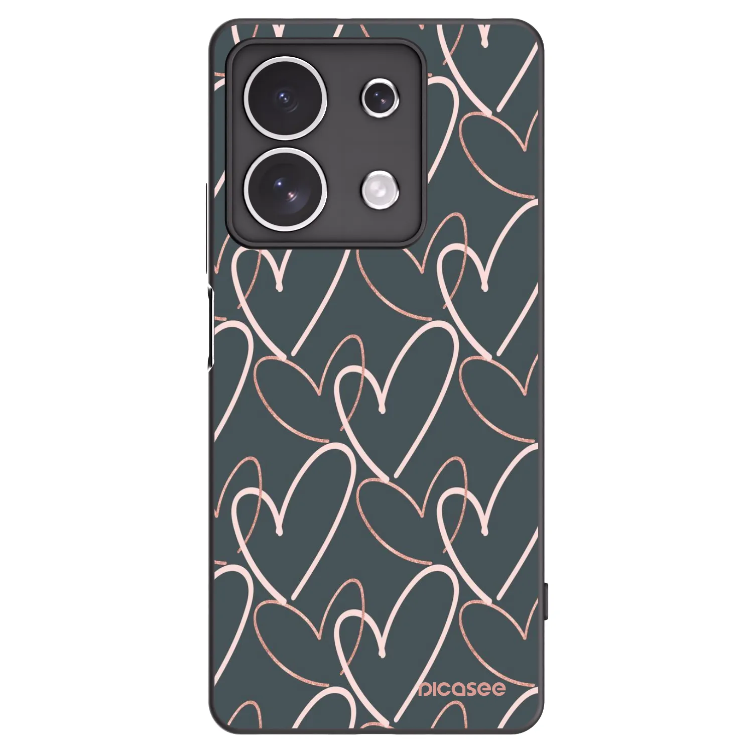 Picasee silikonowe czarne etui na Xiaomi Redmi Note 13 4G - Lots of love
