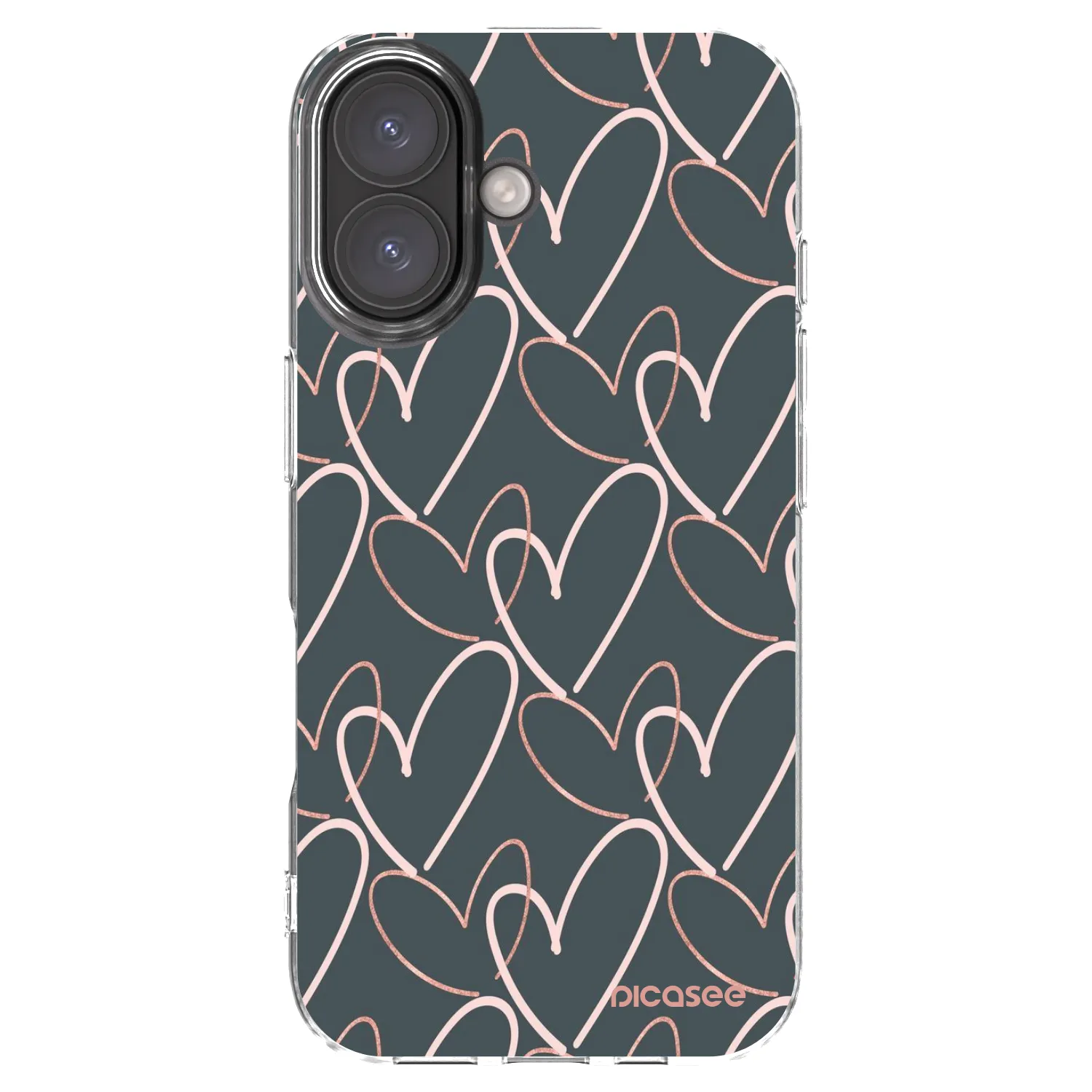 Picasee silikonowe przeźroczyste etui na Apple iPhone 16 - Lots of love