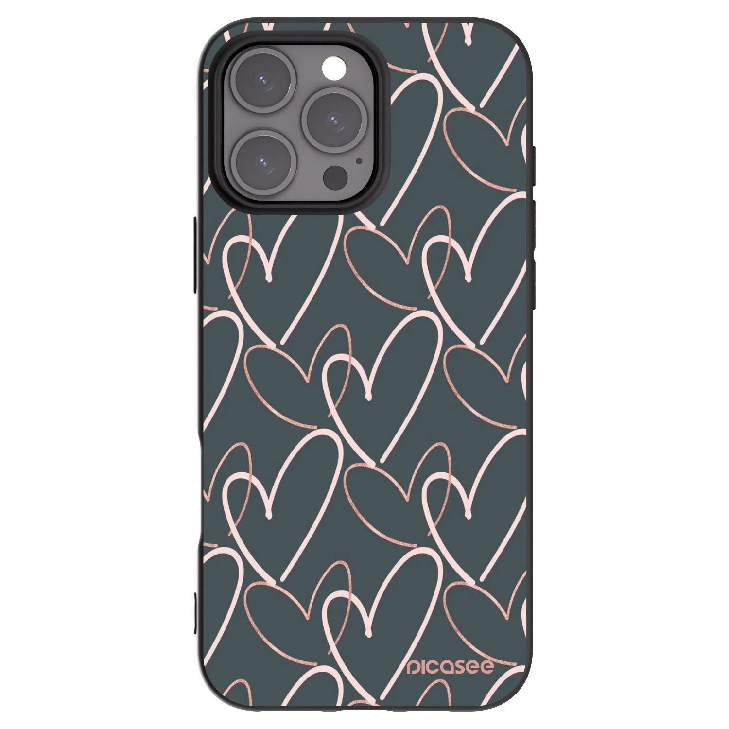 Picasee silikonowe czarne etui na Apple iPhone 16 Pro Max - Lots of love