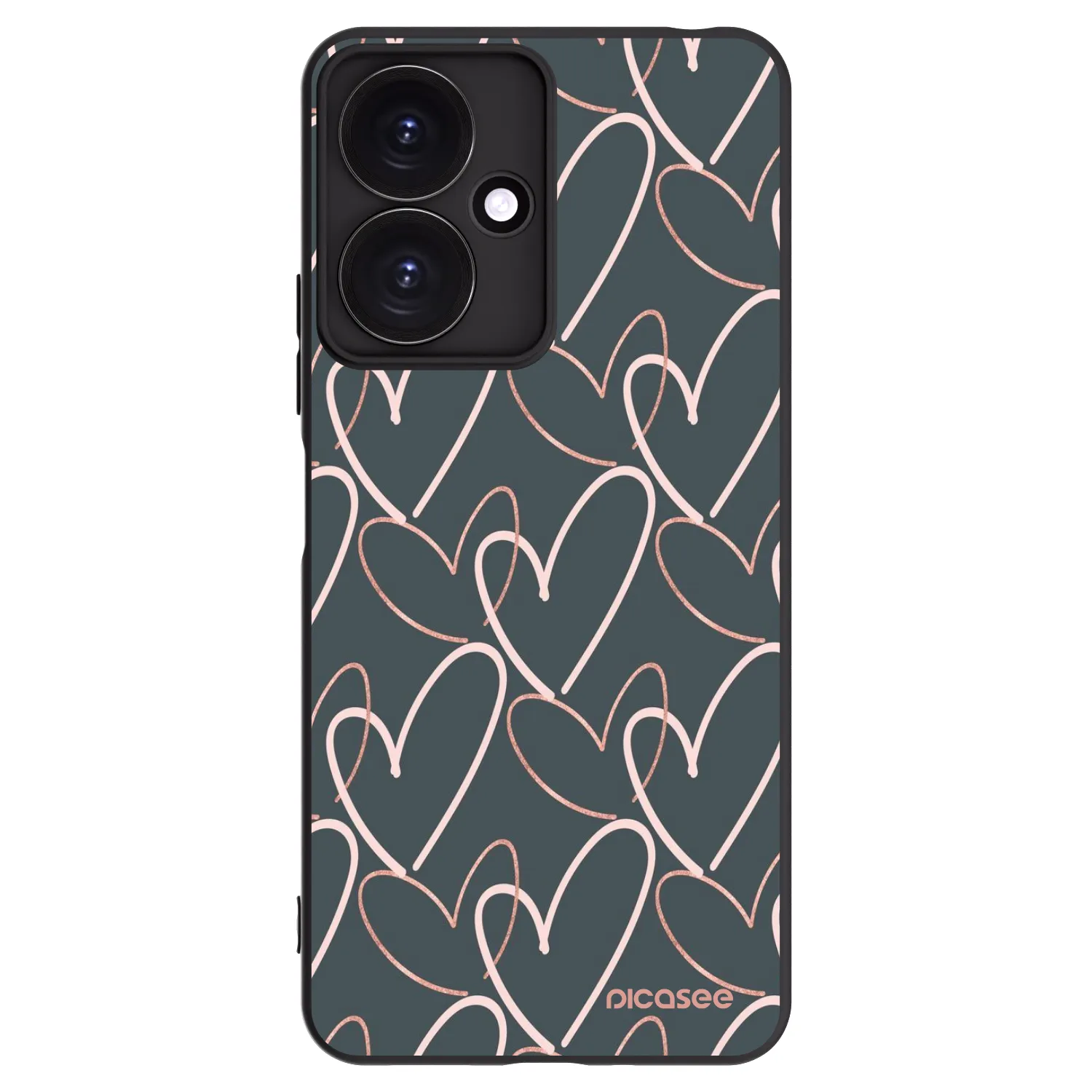 Picasee silikonowe czarne etui na Xiaomi Redmi 13C 5G - Lots of love
