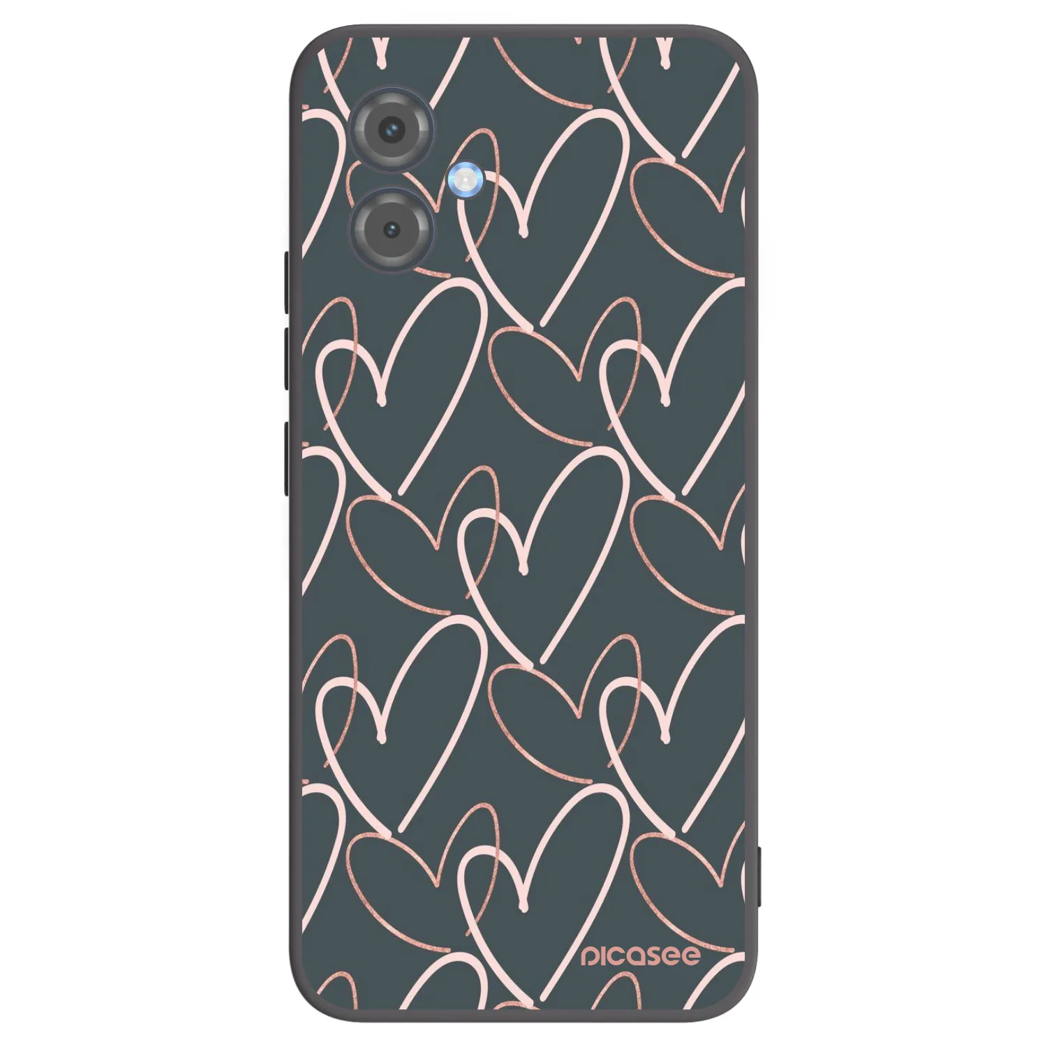 Picasee silikonowe czarne etui na Motorola Moto G14 - Lots of love