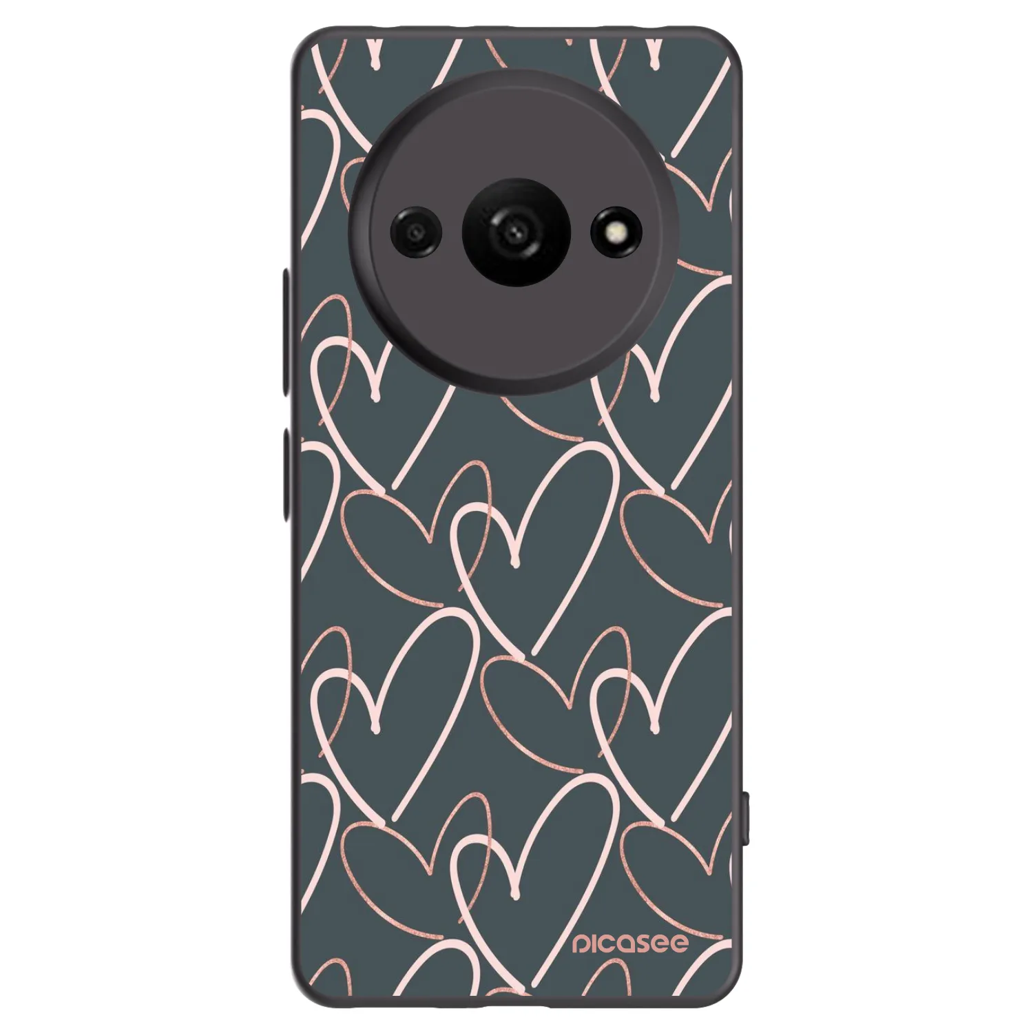 Picasee silikonowe czarne etui na Xiaomi Redmi A3 - Lots of love