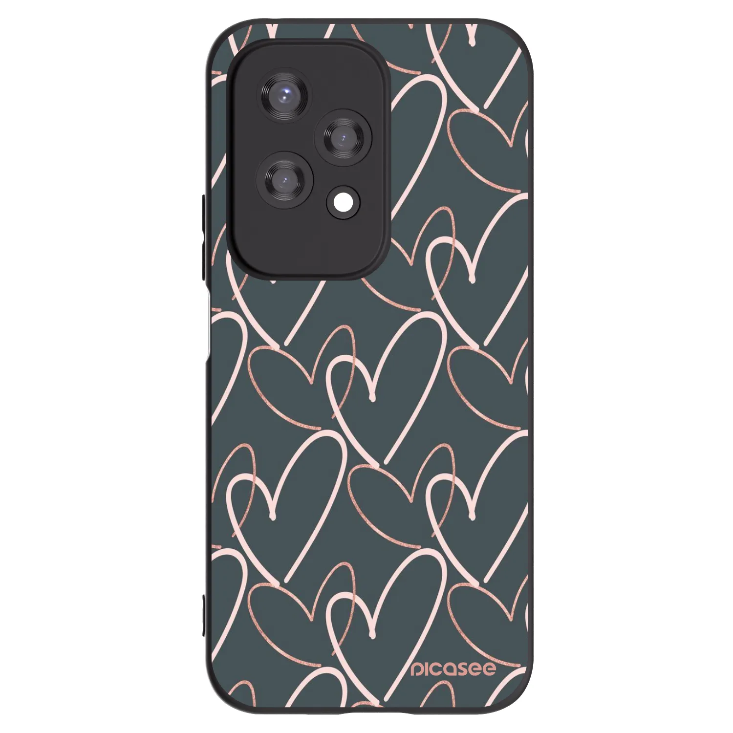 Picasee silikonowe czarne etui na Honor 200 Lite - Lots of love