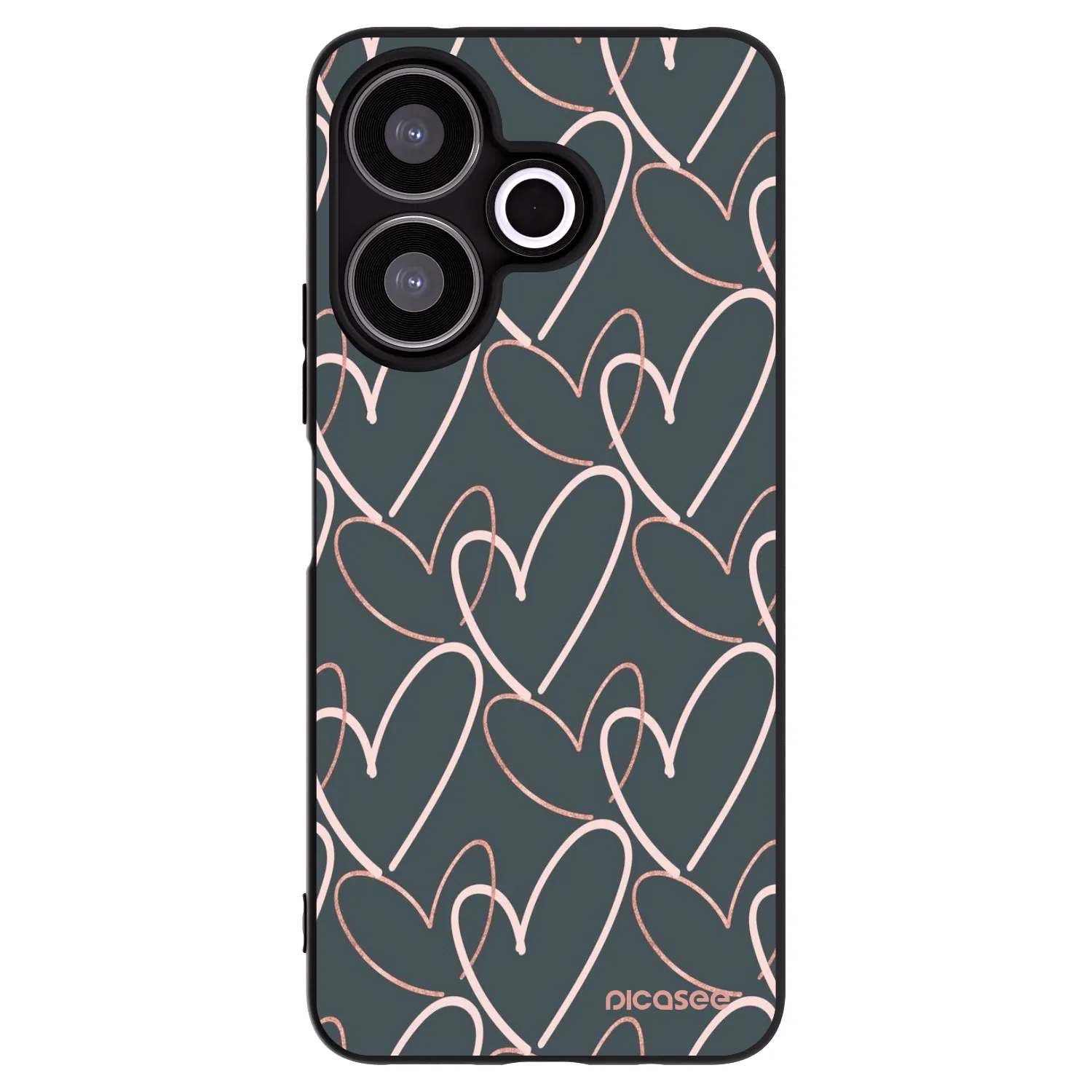 Picasee silikonowe czarne etui na Xiaomi Redmi 13 4G - Lots of love