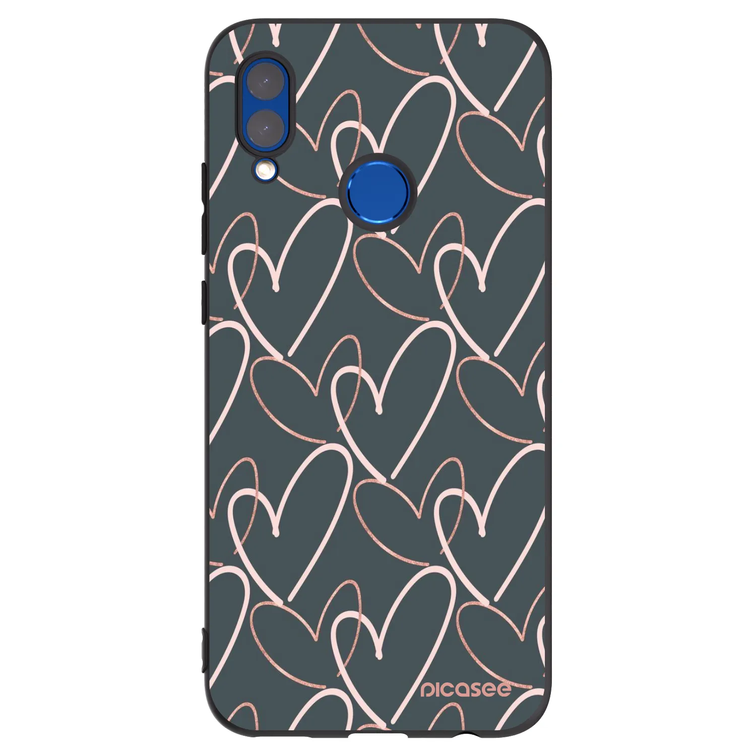 Picasee silikonowe czarne etui na Huawei P Smart 2019 - Lots of love