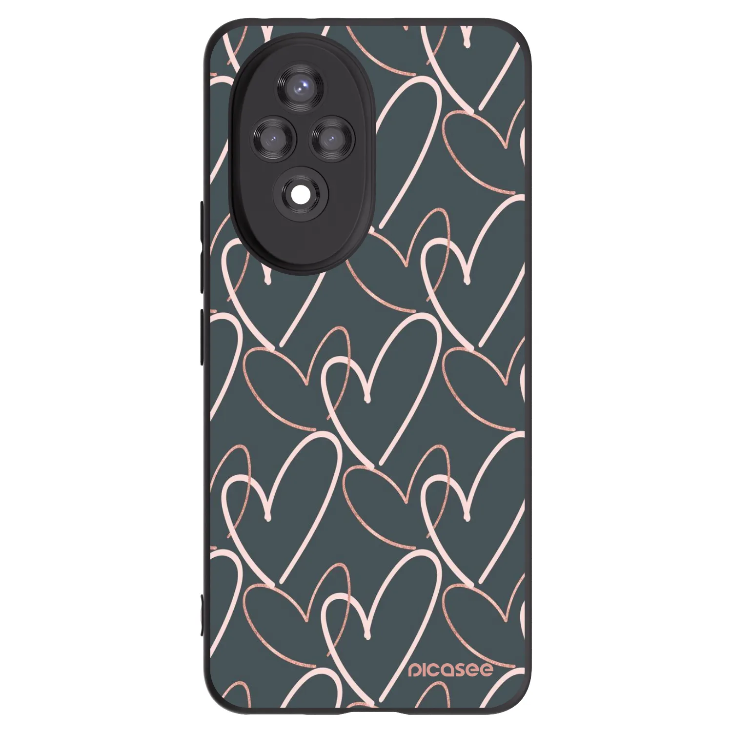 Picasee silikonowe czarne etui na Honor 200 Pro 5G - Lots of love