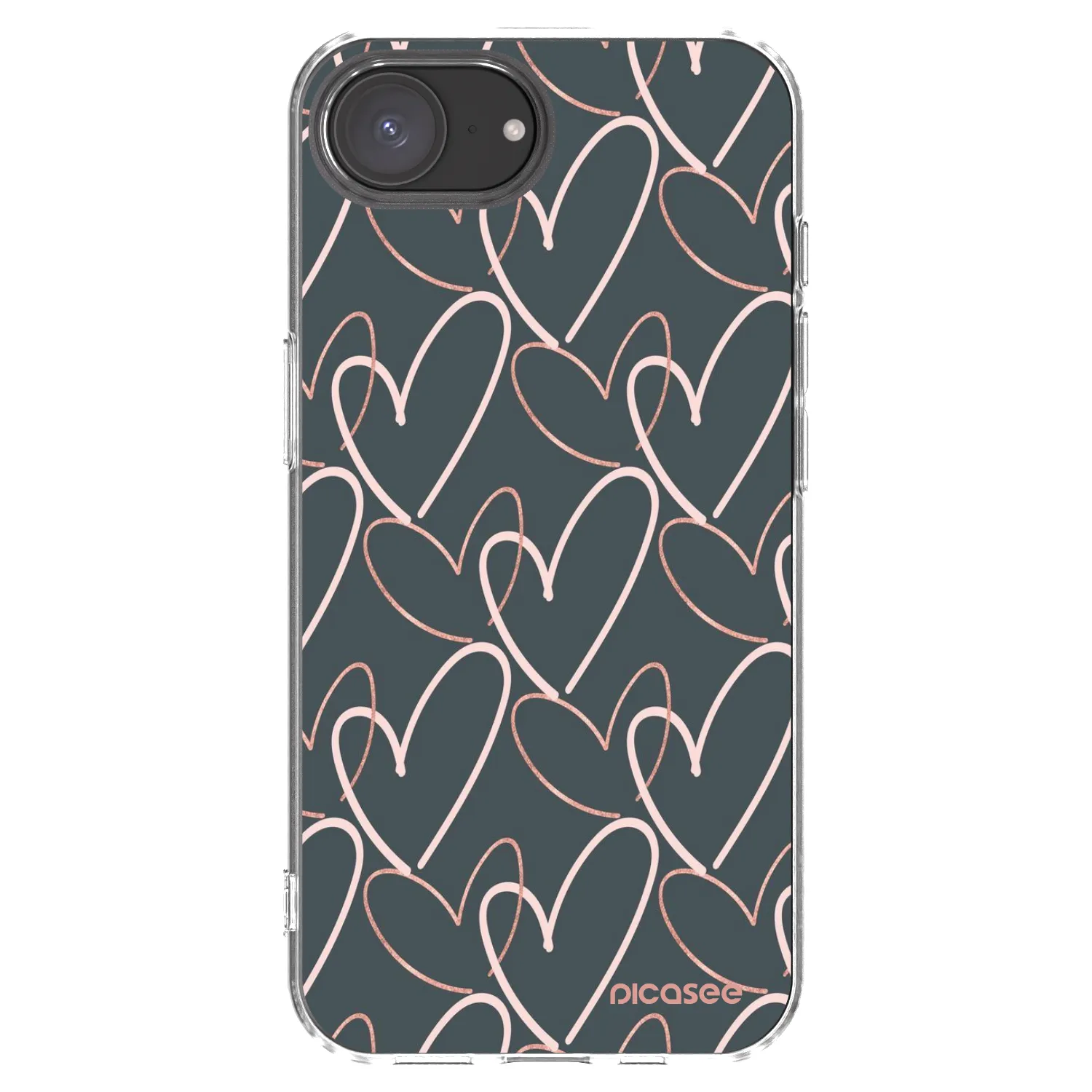 Picasee silikonowe przeźroczyste etui na Apple iPhone 16e - Lots of love