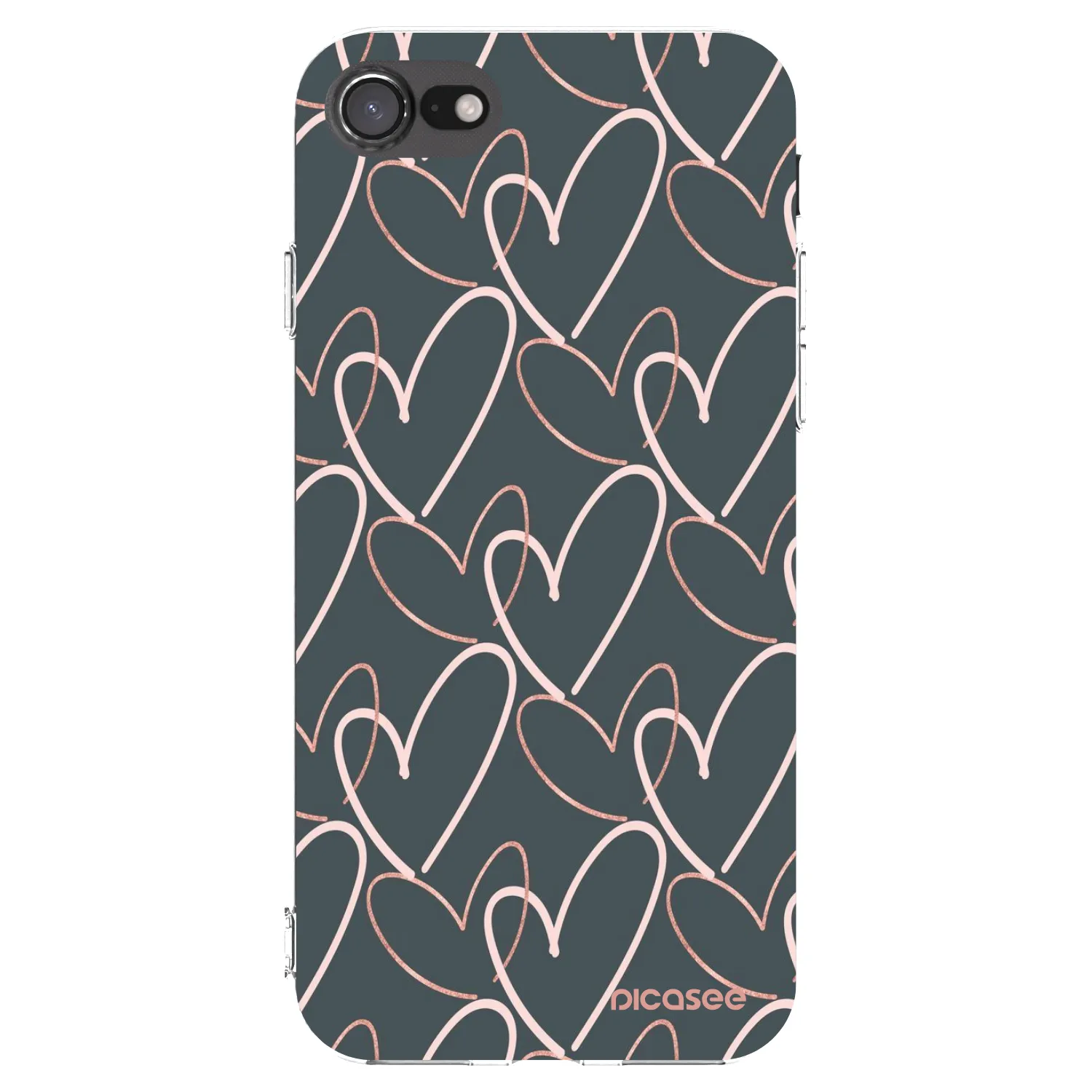 Picasee silikonowe przeźroczyste etui na Apple iPhone 7 - Lots of love