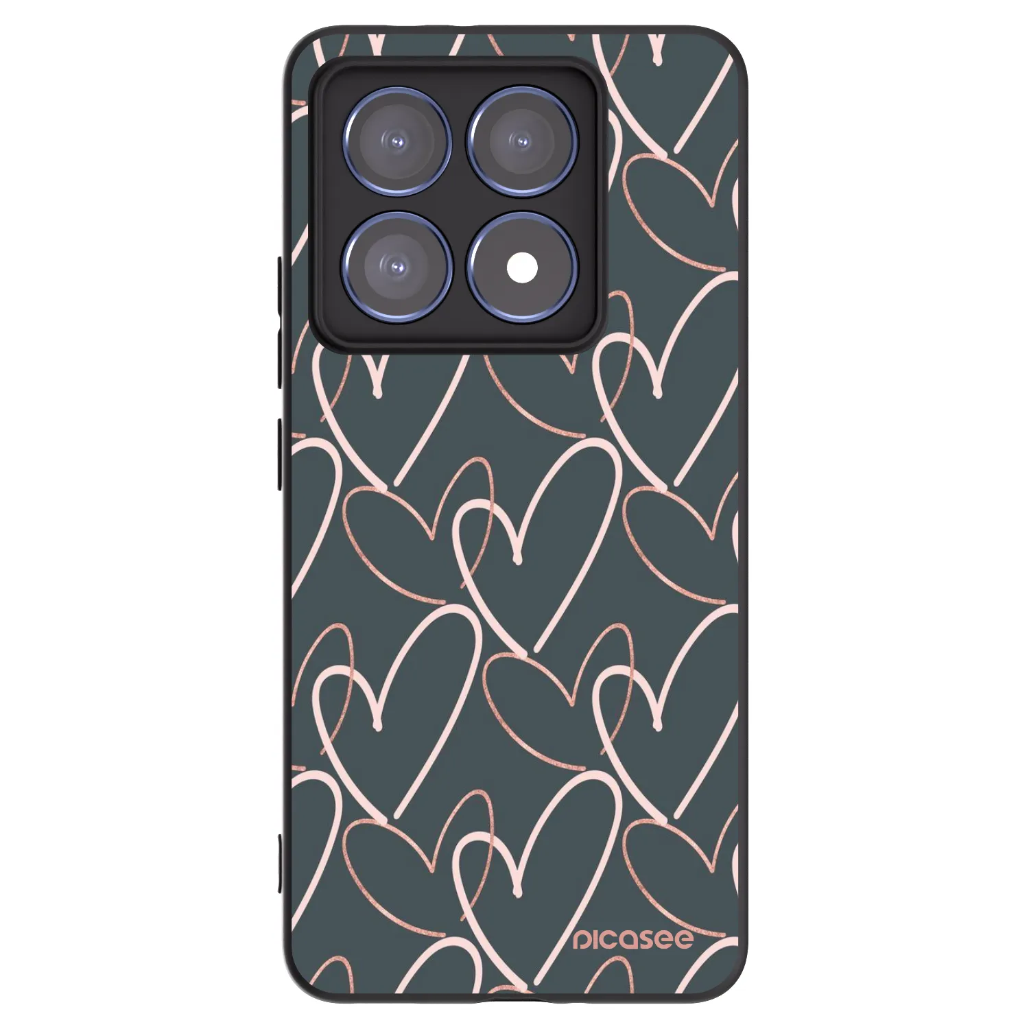Picasee silikonowe czarne etui na Xiaomi 14T Pro - Lots of love