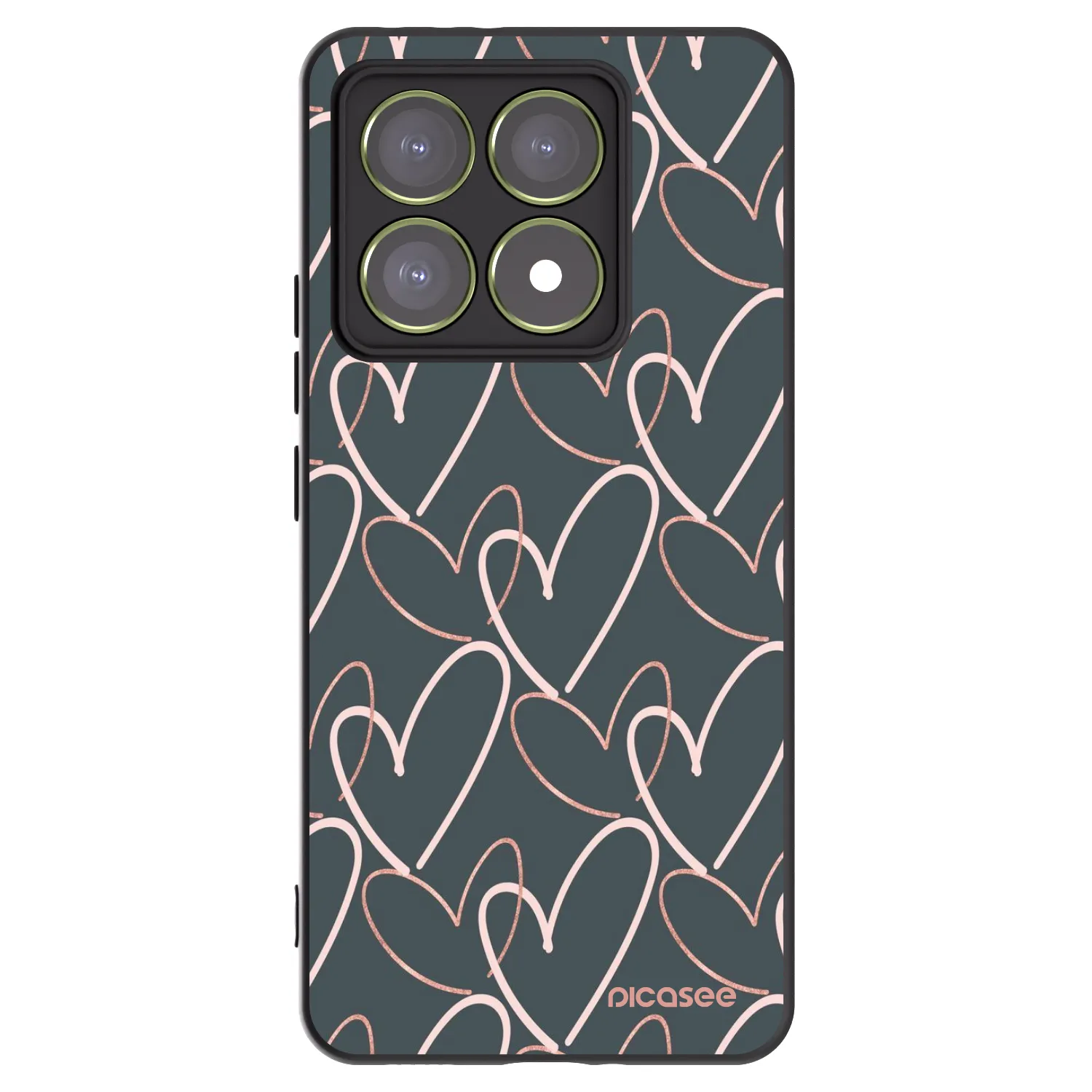 Picasee silikonowe czarne etui na Xiaomi 14T - Lots of love