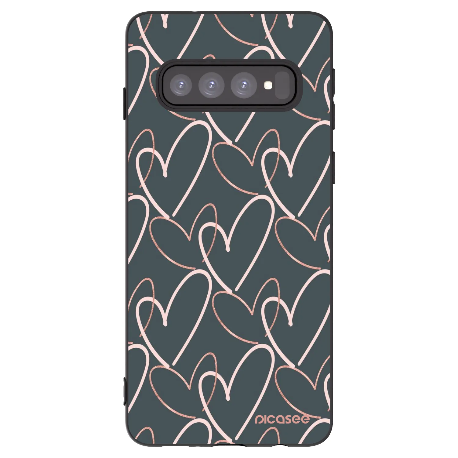Picasee silikonowe czarne etui na Samsung Galaxy S10 G973 - Lots of love