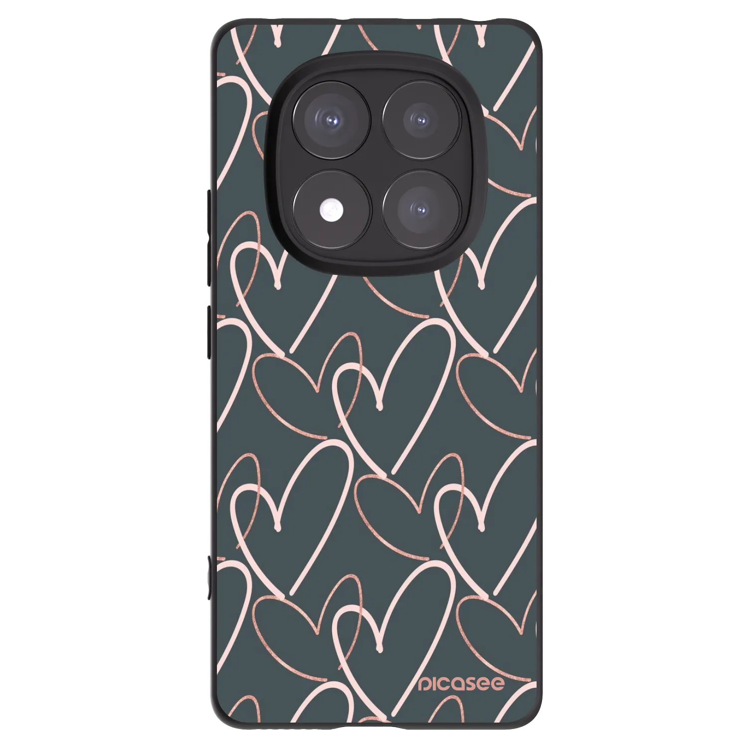 Picasee silikonowe czarne etui na Xiaomi Redmi Note 14 Pro+ 5G - Lots of love