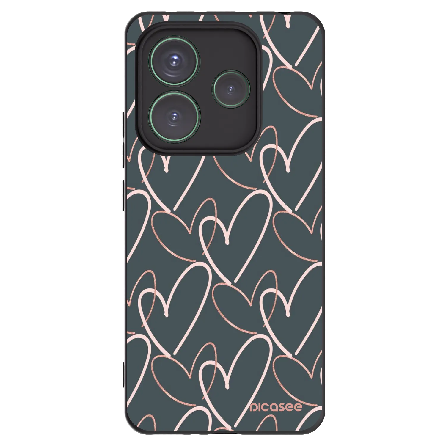 Picasee silikonowe czarne etui na Xiaomi Redmi Note 14 5G - Lots of love