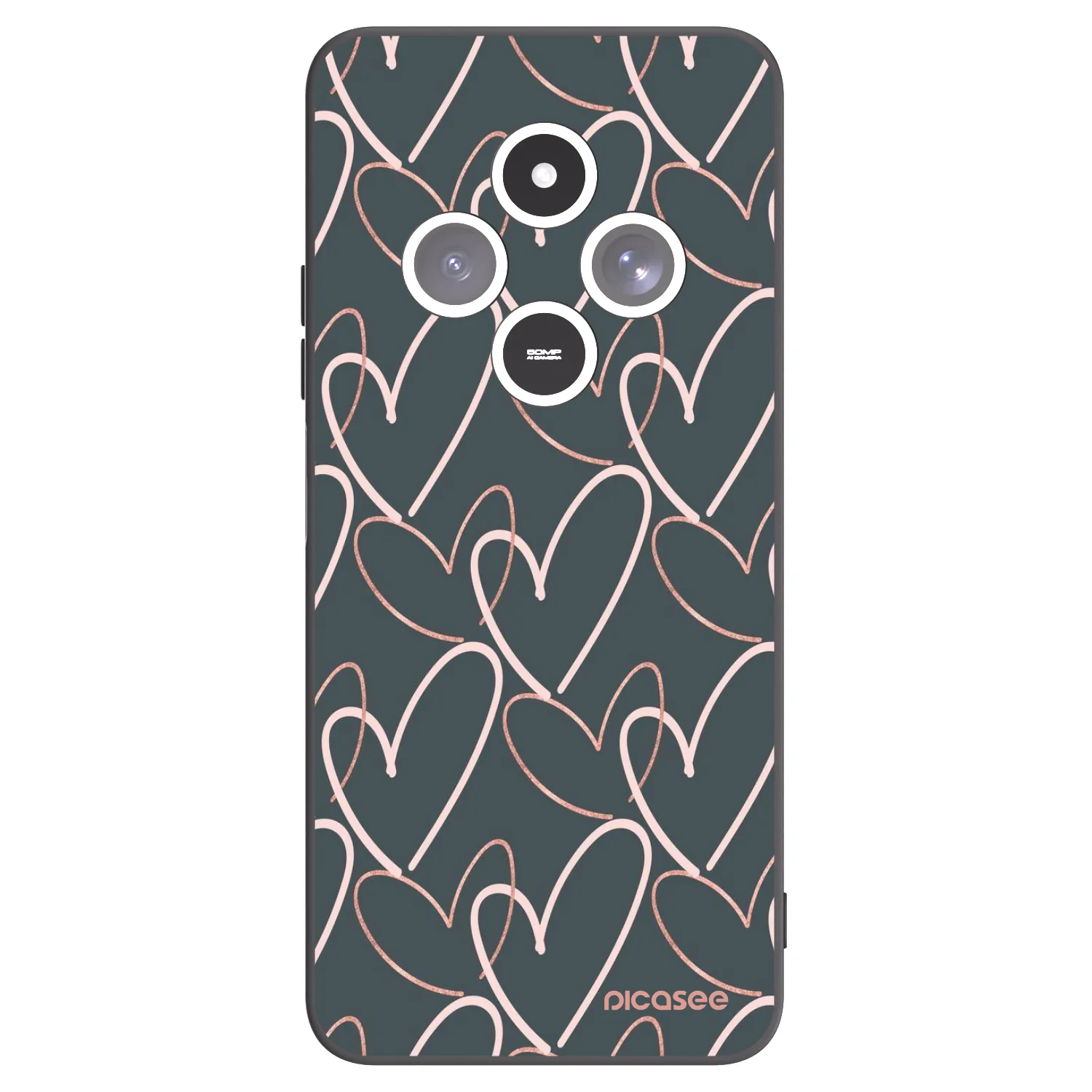 Picasee silikonowe czarne etui na Xiaomi Redmi 14C - Lots of love