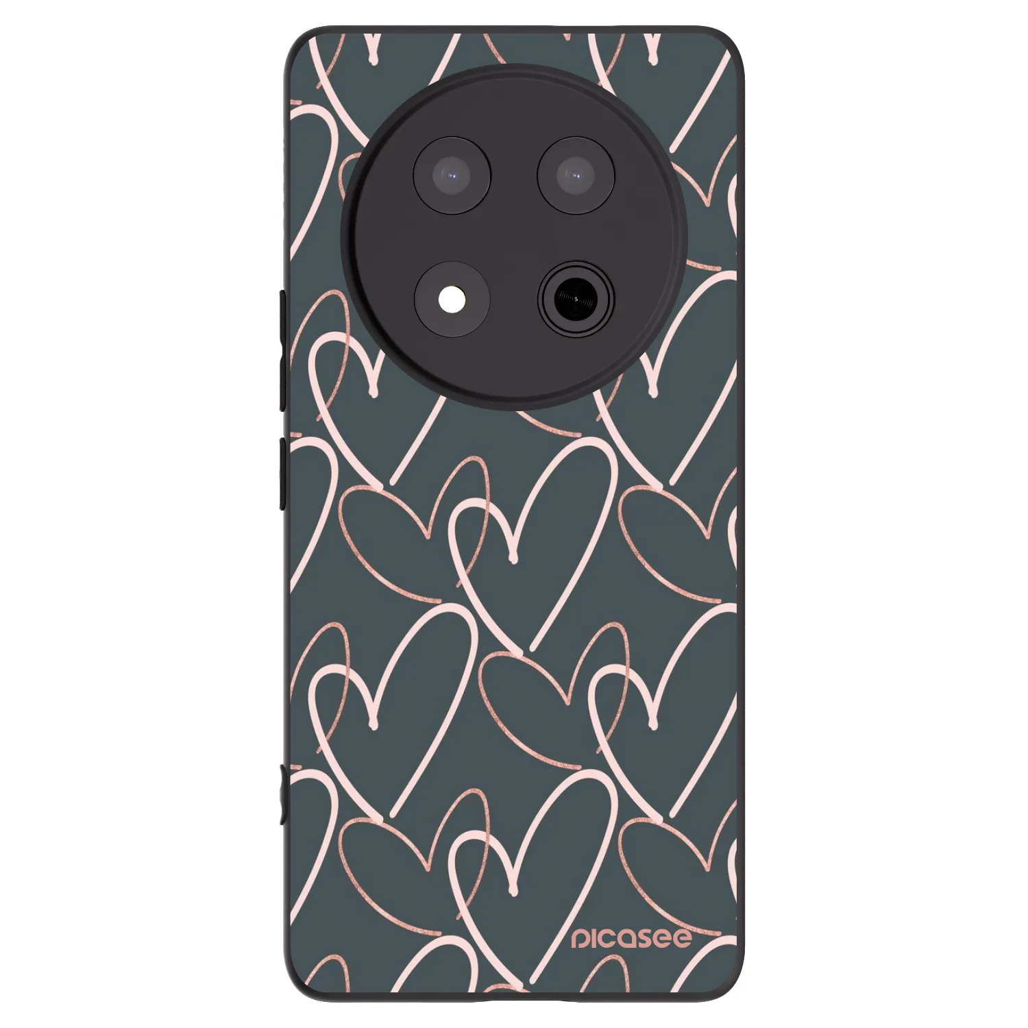 Picasee silikonowe czarne etui na Honor Magic7 Lite 5G - Lots of love