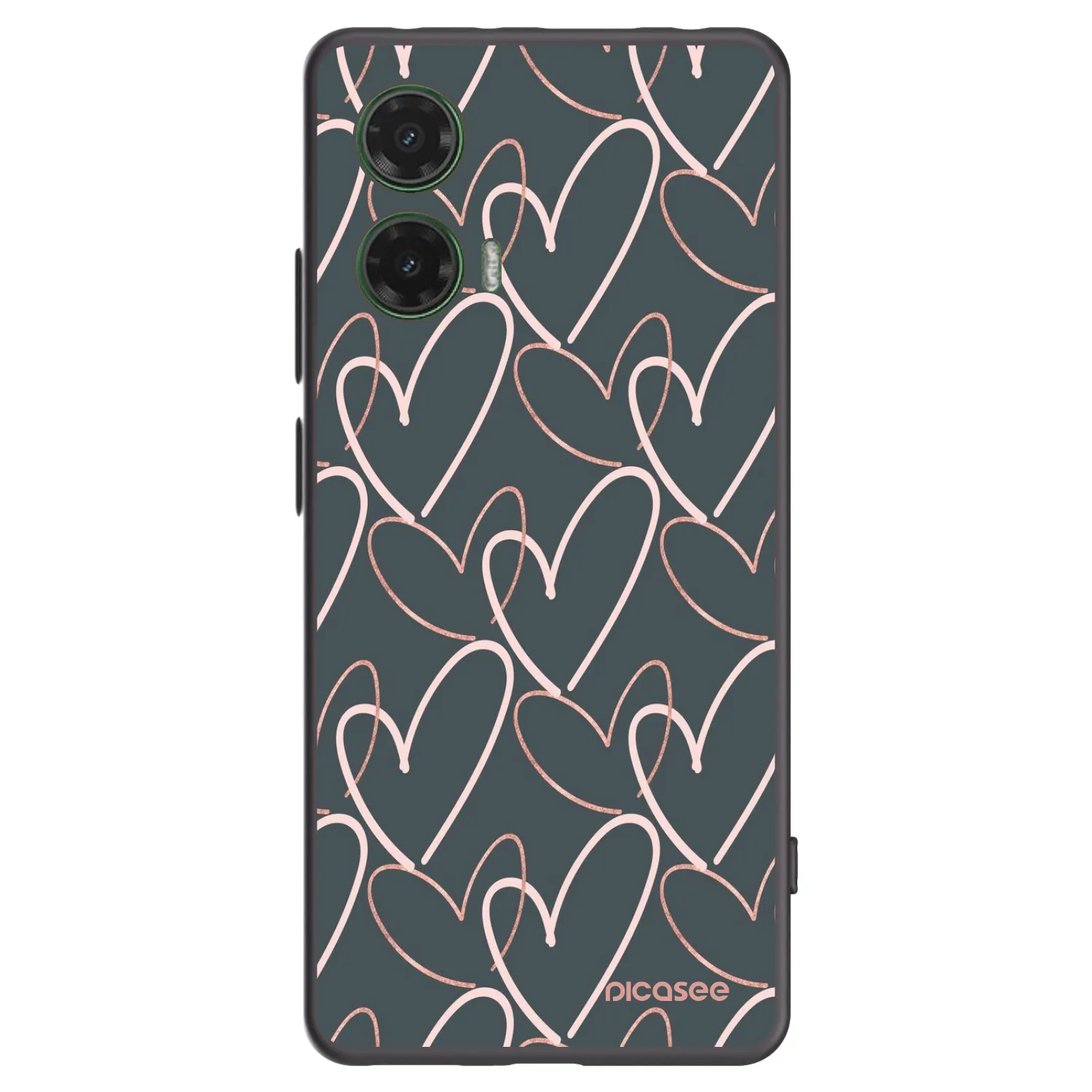 Picasee silikonowe czarne etui na Motorola Moto G35 5G - Lots of love