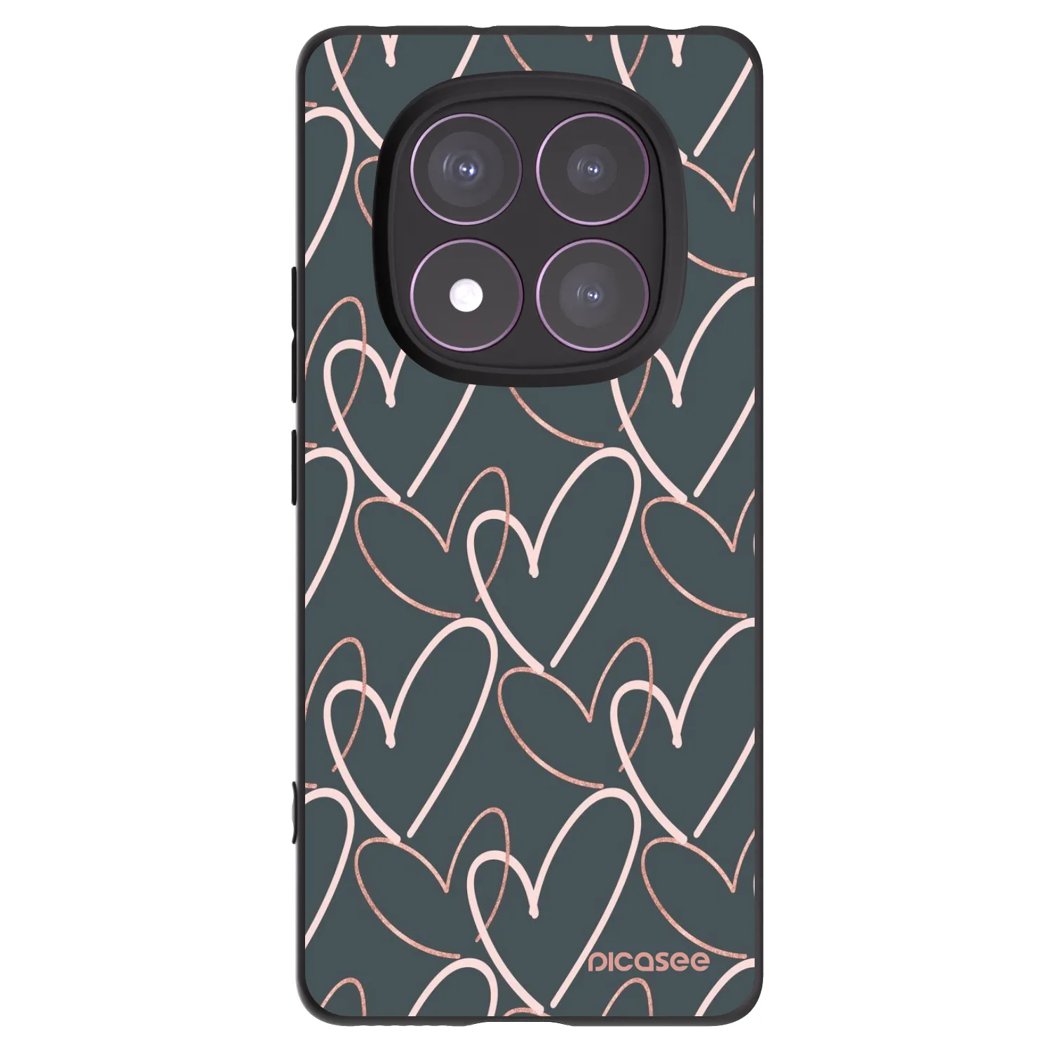 Picasee silikonowe czarne etui na Xiaomi Redmi Note 14 Pro 4G - Lots of love