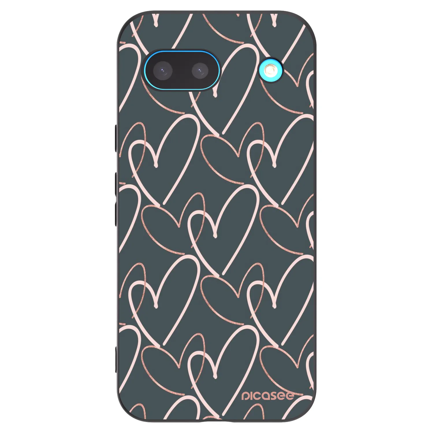 Picasee silikonowe czarne etui na Google Pixel 8a - Lots of love