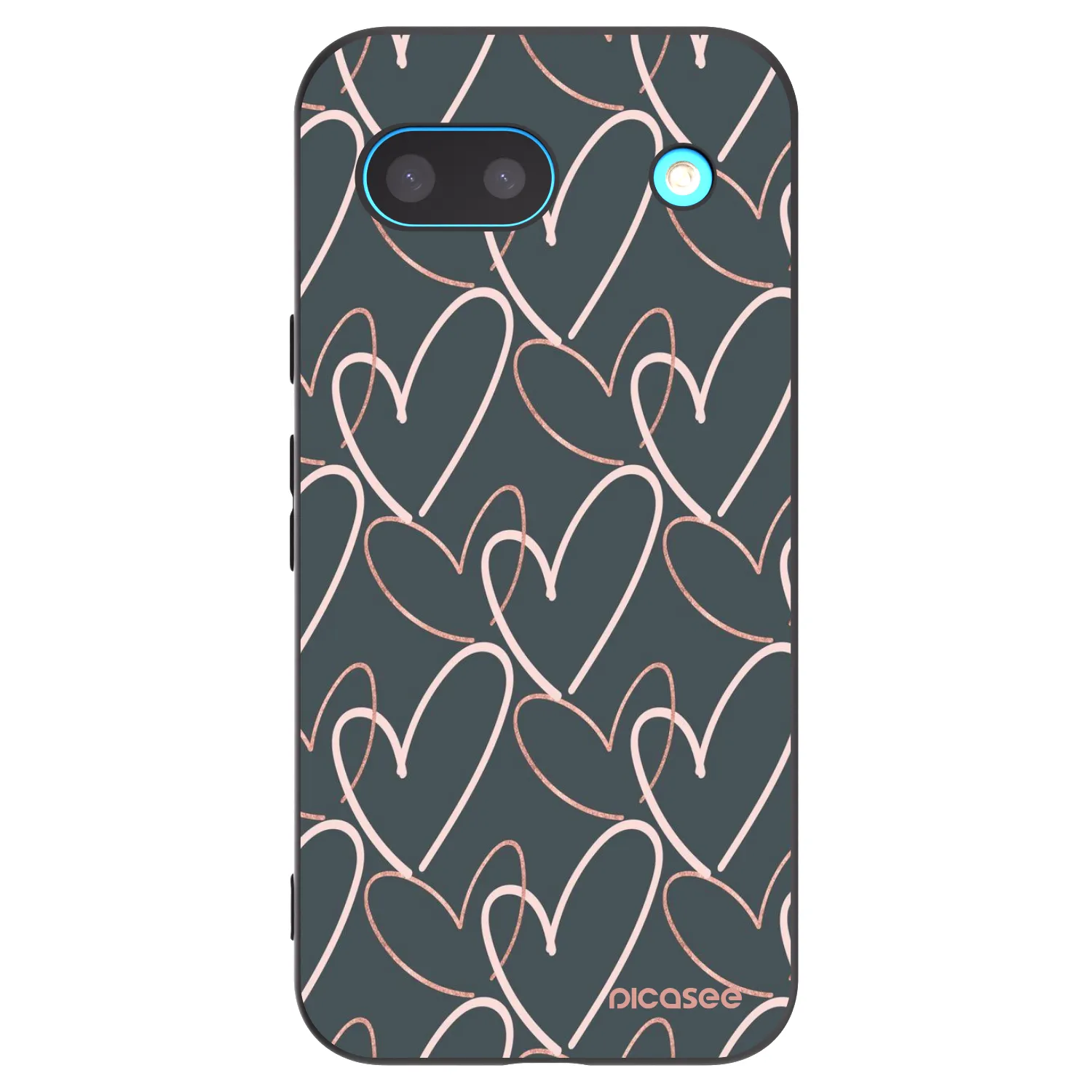 Picasee silikonowe czarne etui na Google Pixel 8 - Lots of love