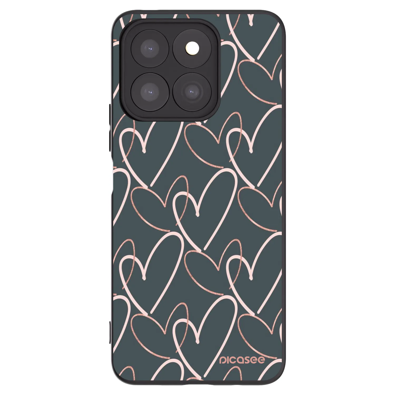 Picasee silikonowe czarne etui na Honor X8c - Lots of love