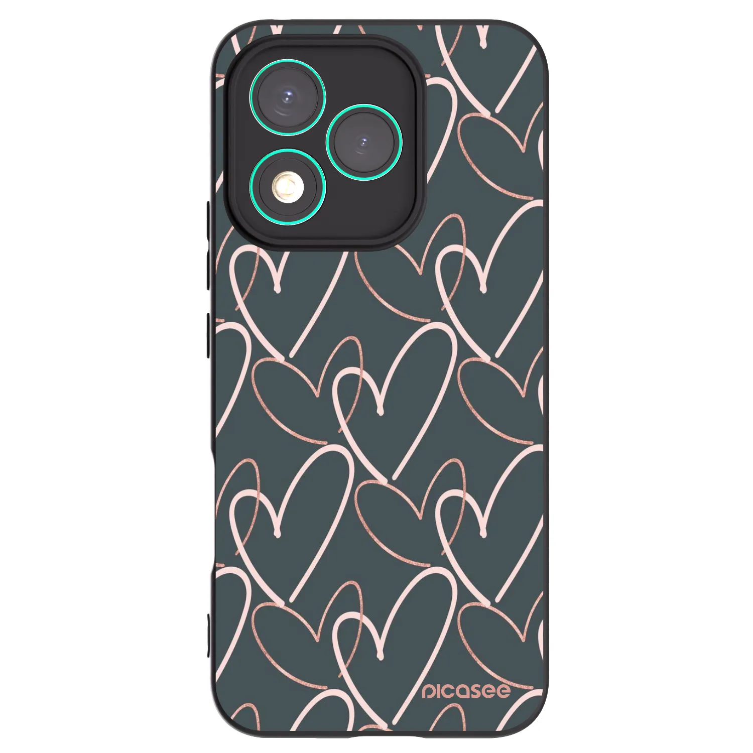Picasee silikonowe czarne etui na Honor 400 Lite 5G - Lots of love