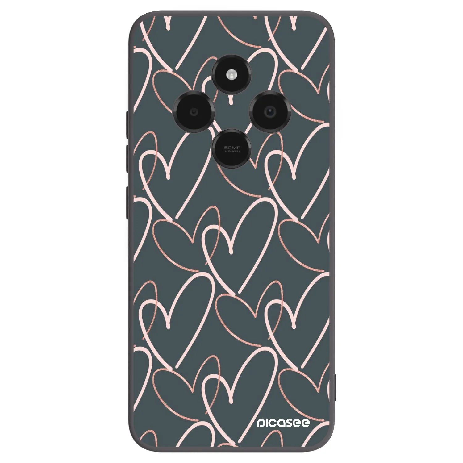 Picasee silikonowe czarne etui na Xiaomi Poco C75 - Lots of love