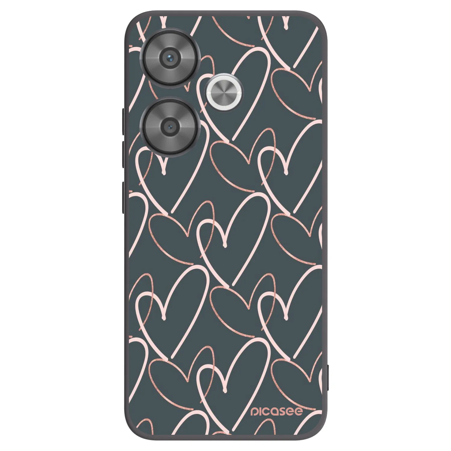 Picasee silikonowe czarne etui na Xiaomi Poco F6 - Lots of love