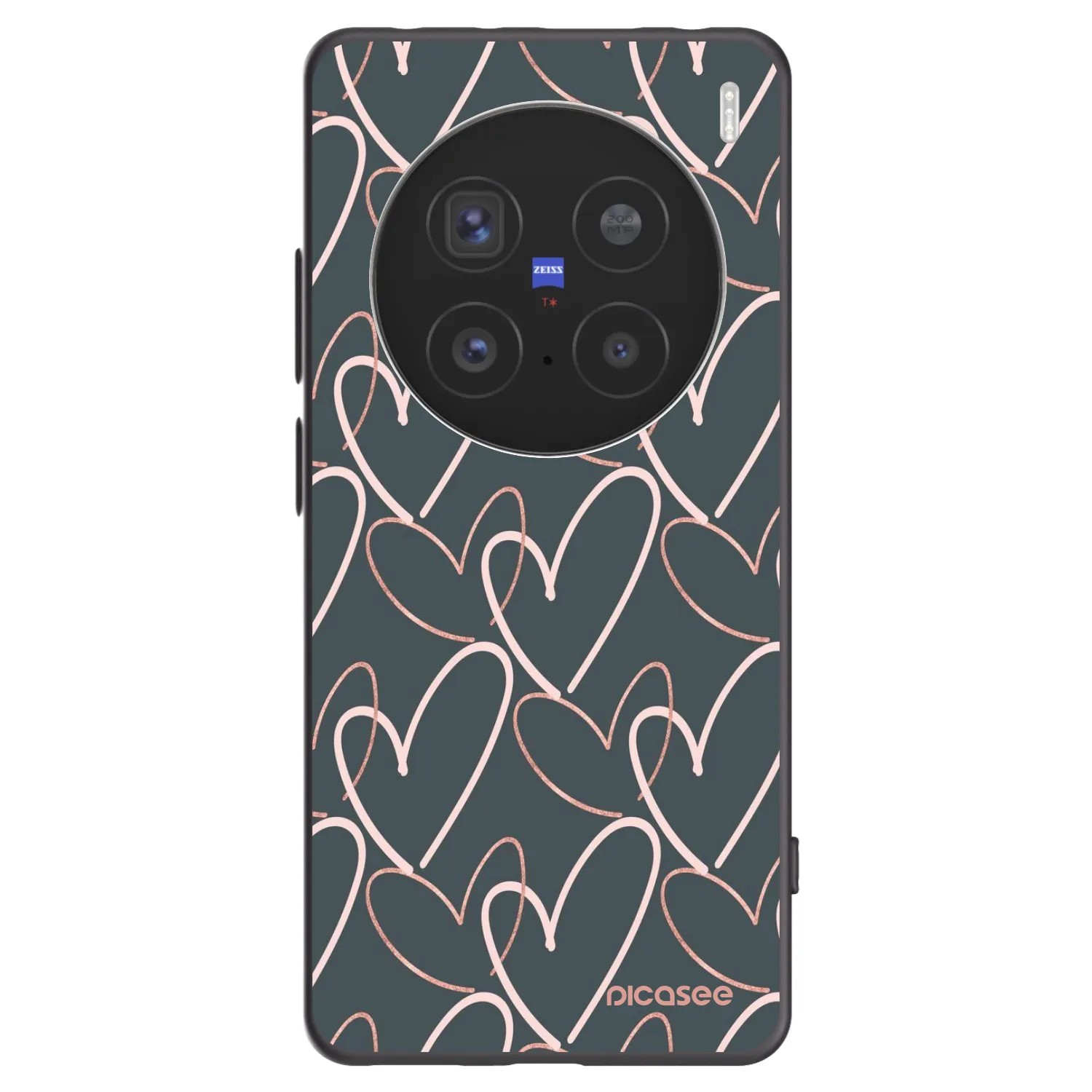 Picasee silikonowe czarne etui na Vivo X200 Pro - Lots of love