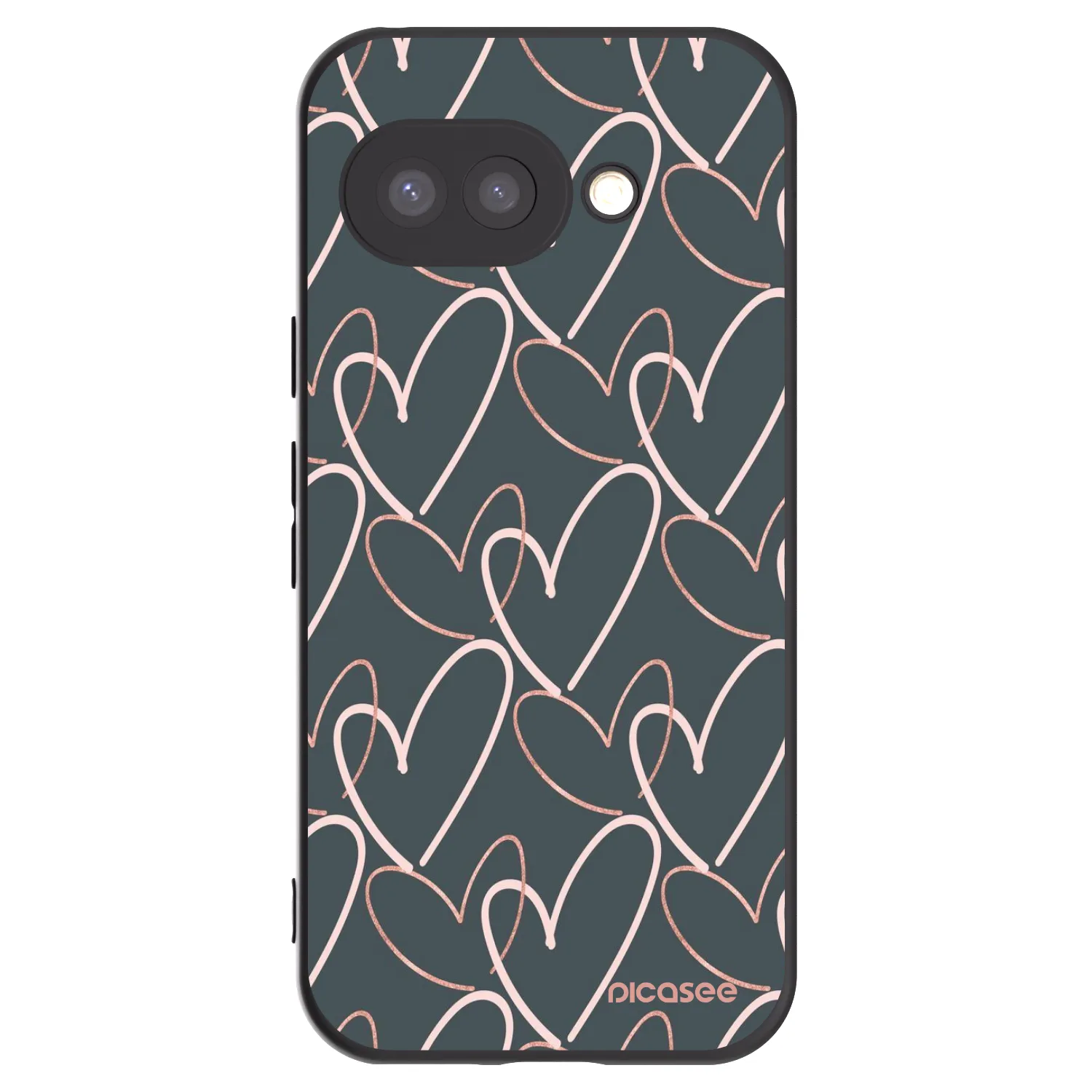 Picasee silikonowe czarne etui na Google Pixel 9a - Lots of love