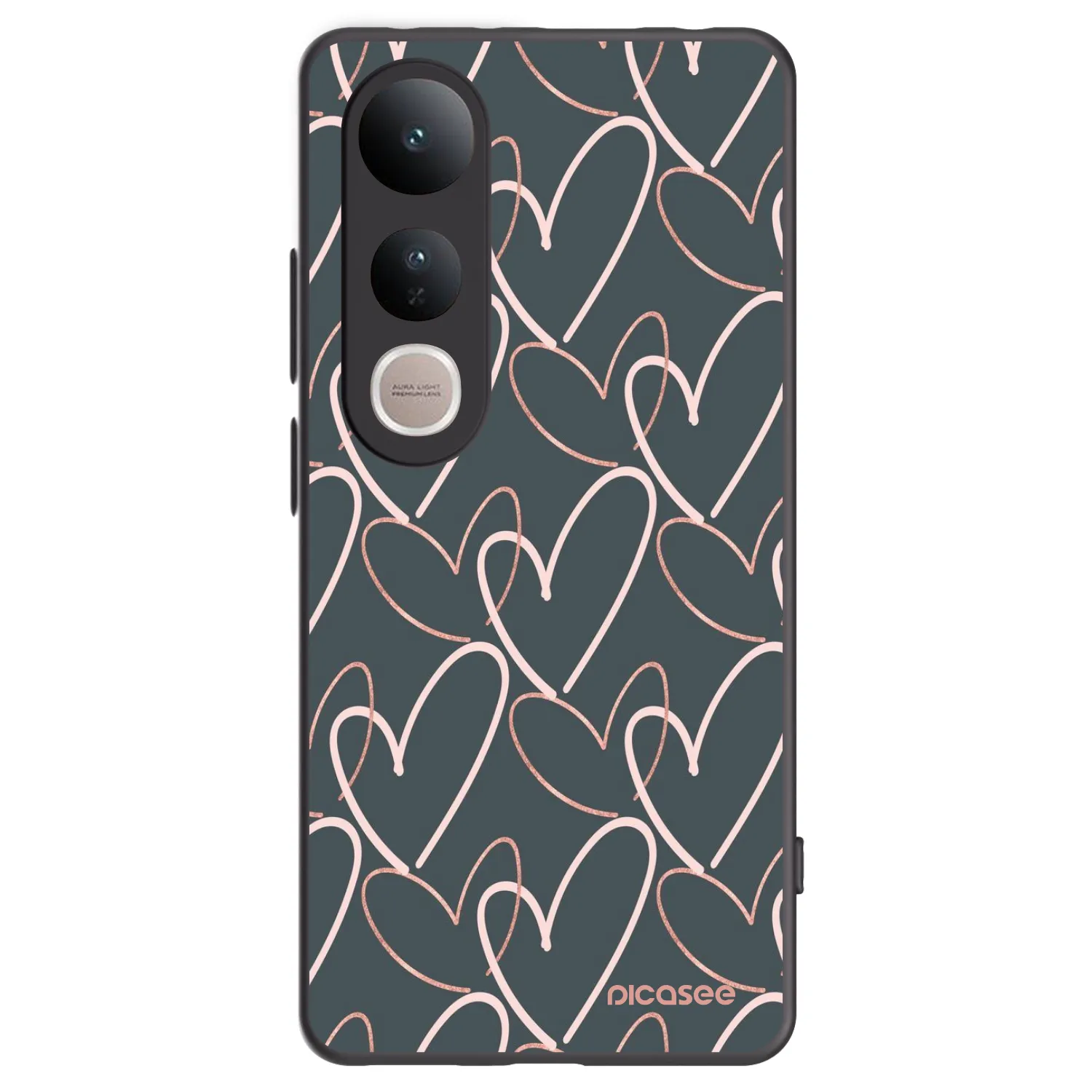 Picasee silikonowe czarne etui na Vivo V50 Lite 5G - Lots of love