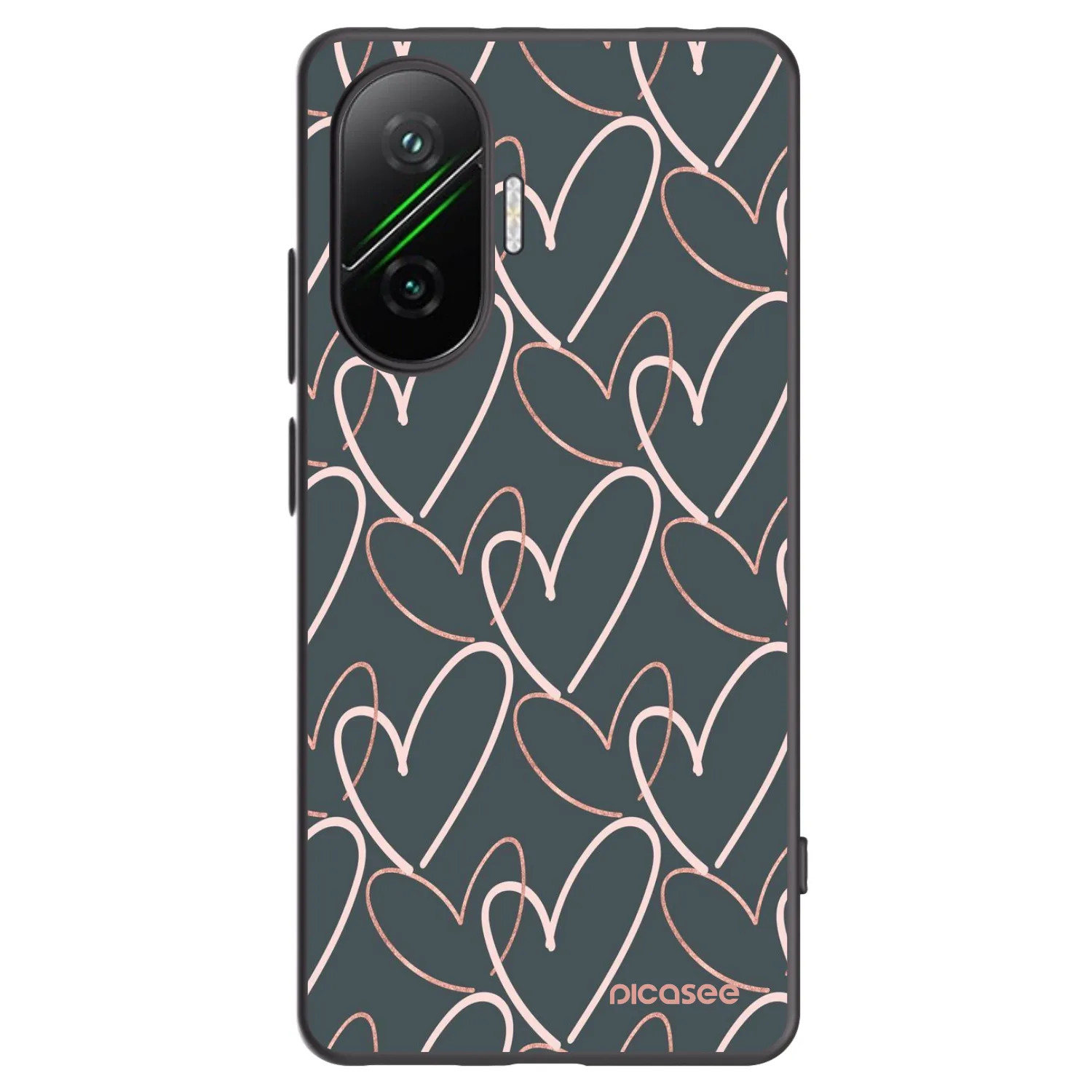 Picasee silikonowe czarne etui na Xiaomi Poco F7 5G - Lots of love