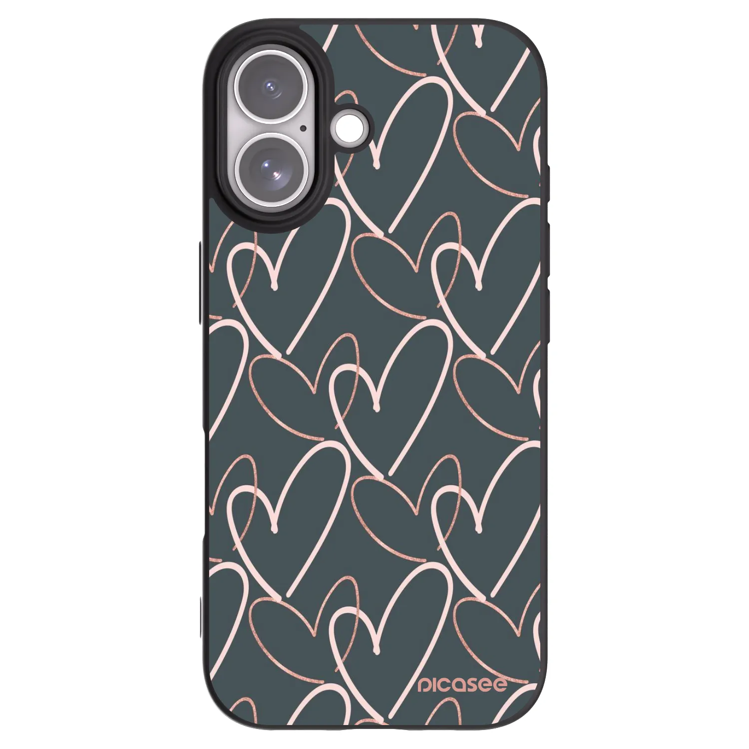 Picasee silikonowe czarne etui na Apple iPhone 17 - Lots of love