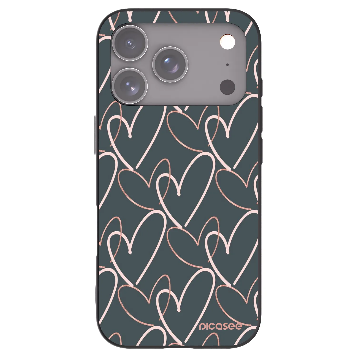 Picasee silikonowe czarne etui na Apple iPhone 17 Pro - Lots of love